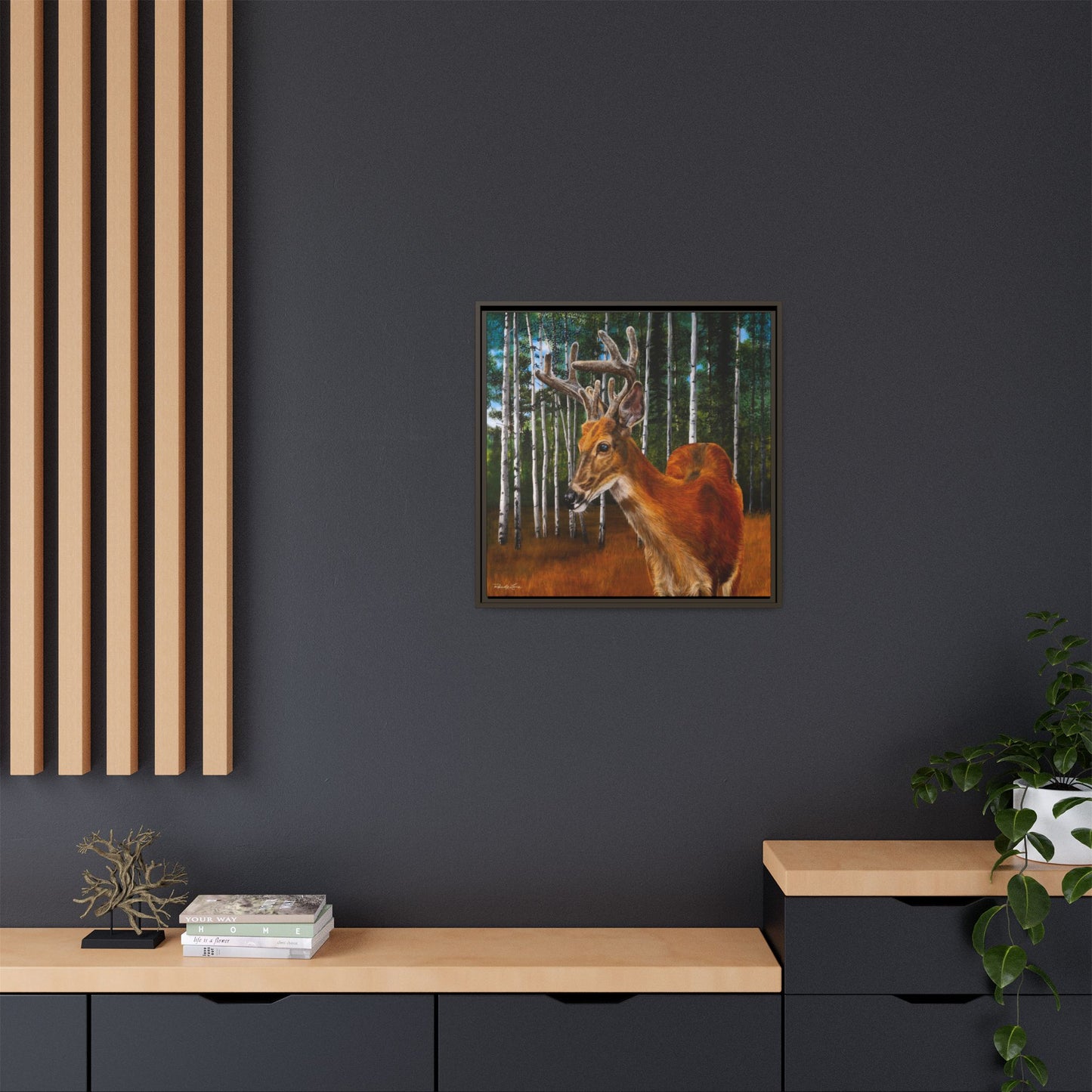 Velvet Crush, Framed Deer Canvas Art