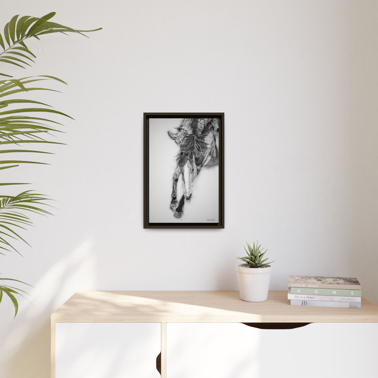 Crazy 8. Framed Stretched Matte Canvas Rodeo Art Print