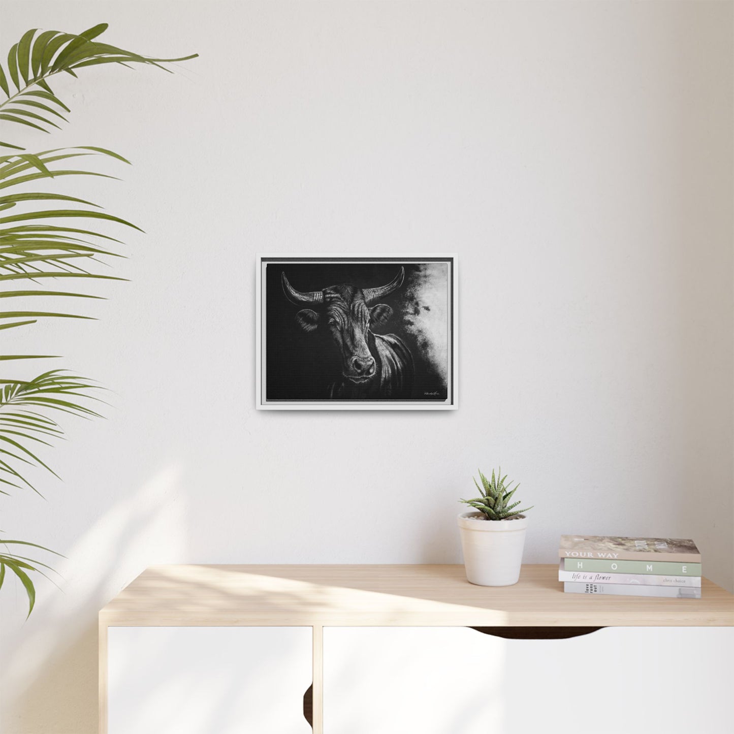Stonebreaker. Bucking Bull Framed Stretch Matte Canvas Print
