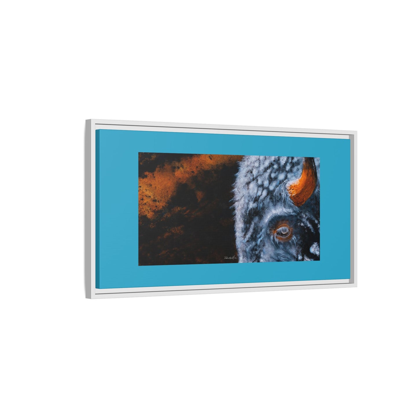 Storm Bison, Framed Matte Canvas Art
