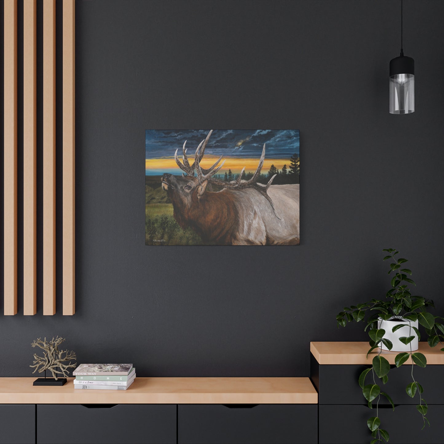 Sunset Serenade,  Elk Canvas Art Print