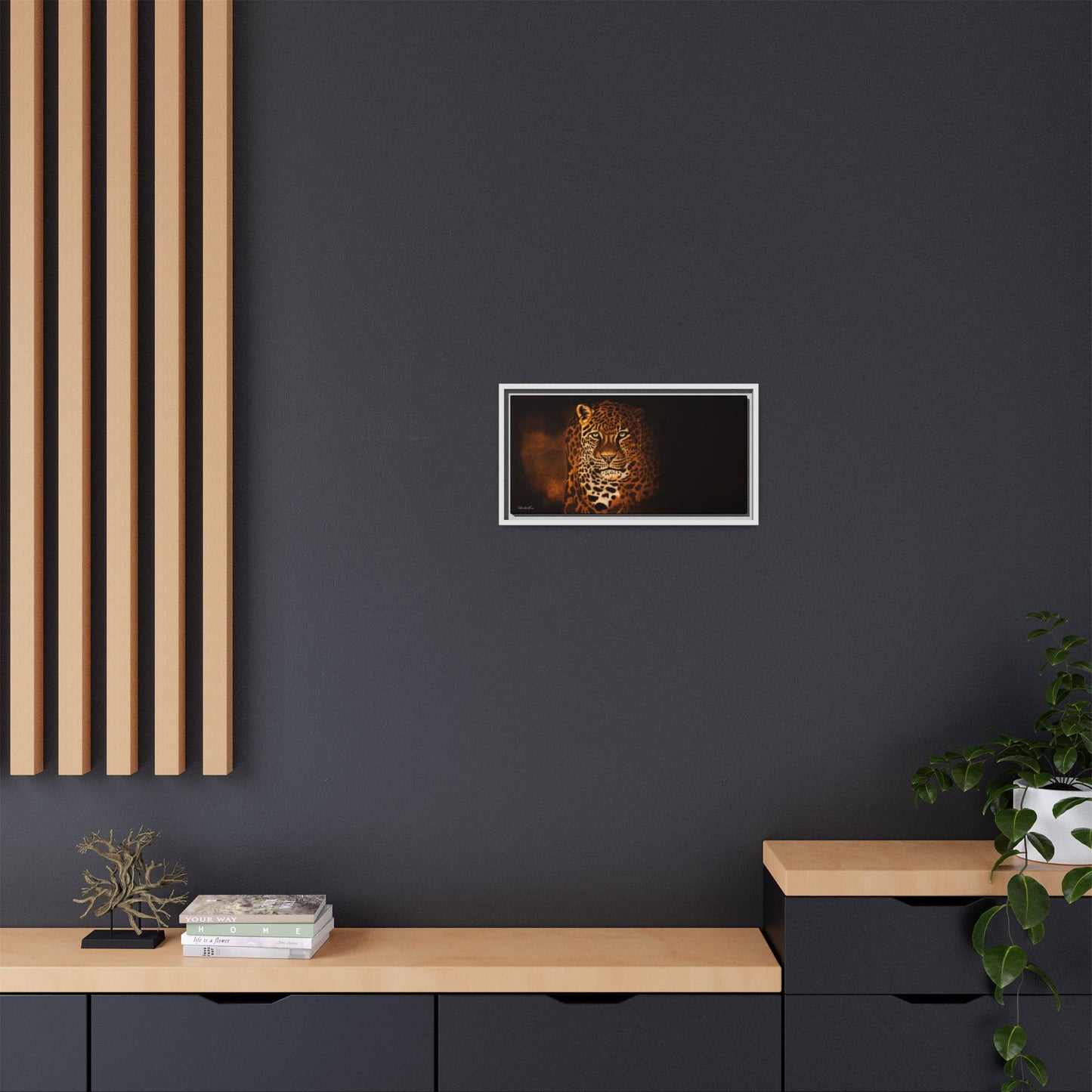 Shadow Hunter, Leopard Framed Canvas Art