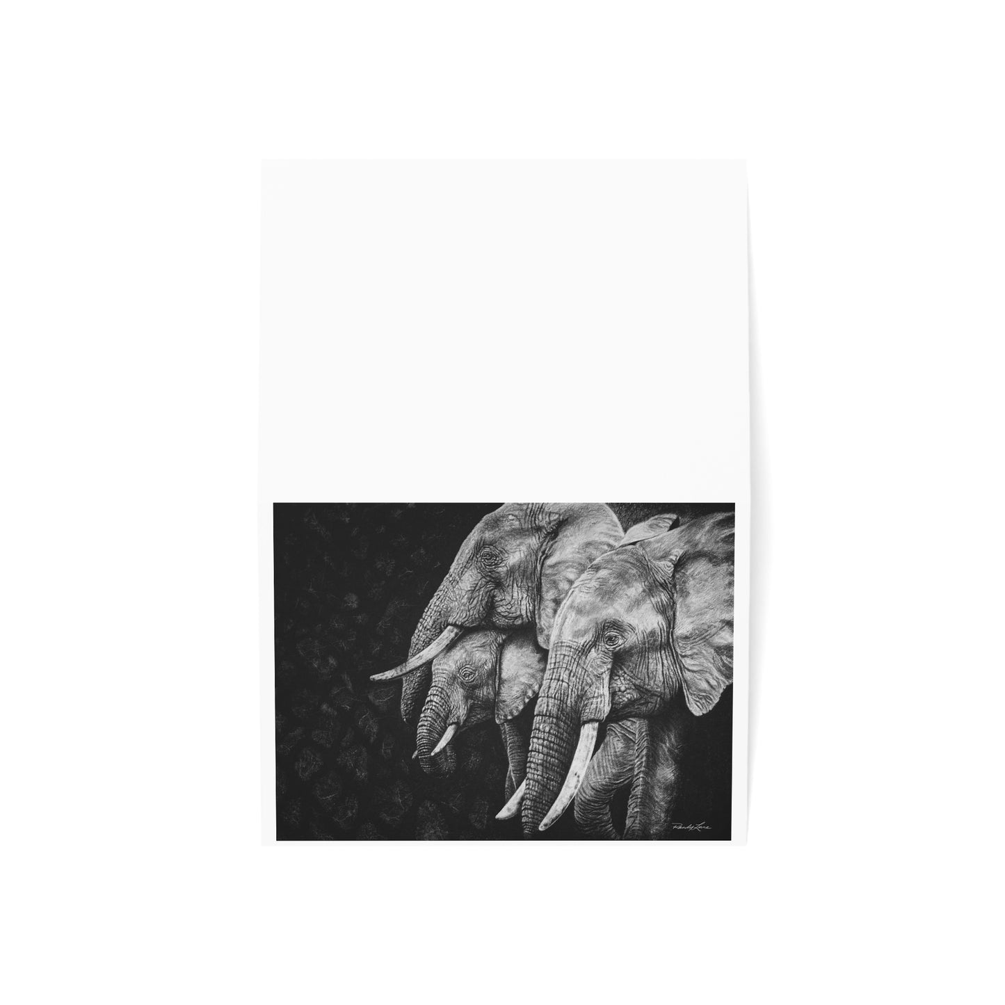 Brushland Bond. Elephant Art Greeting Cards - Set of 1, 10, 30, or 50 pcs