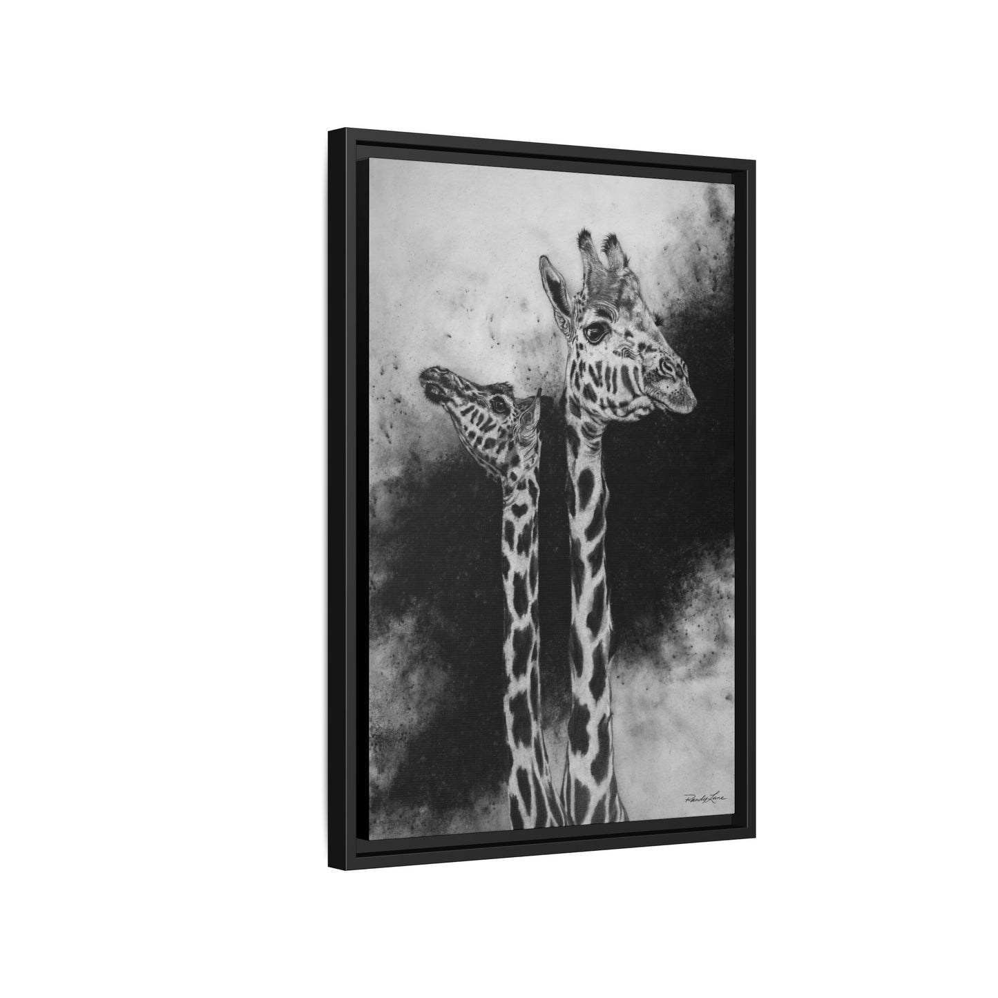 Grace in the Grasslands, Giraffe, Framed Matte Canvas Wall Decor