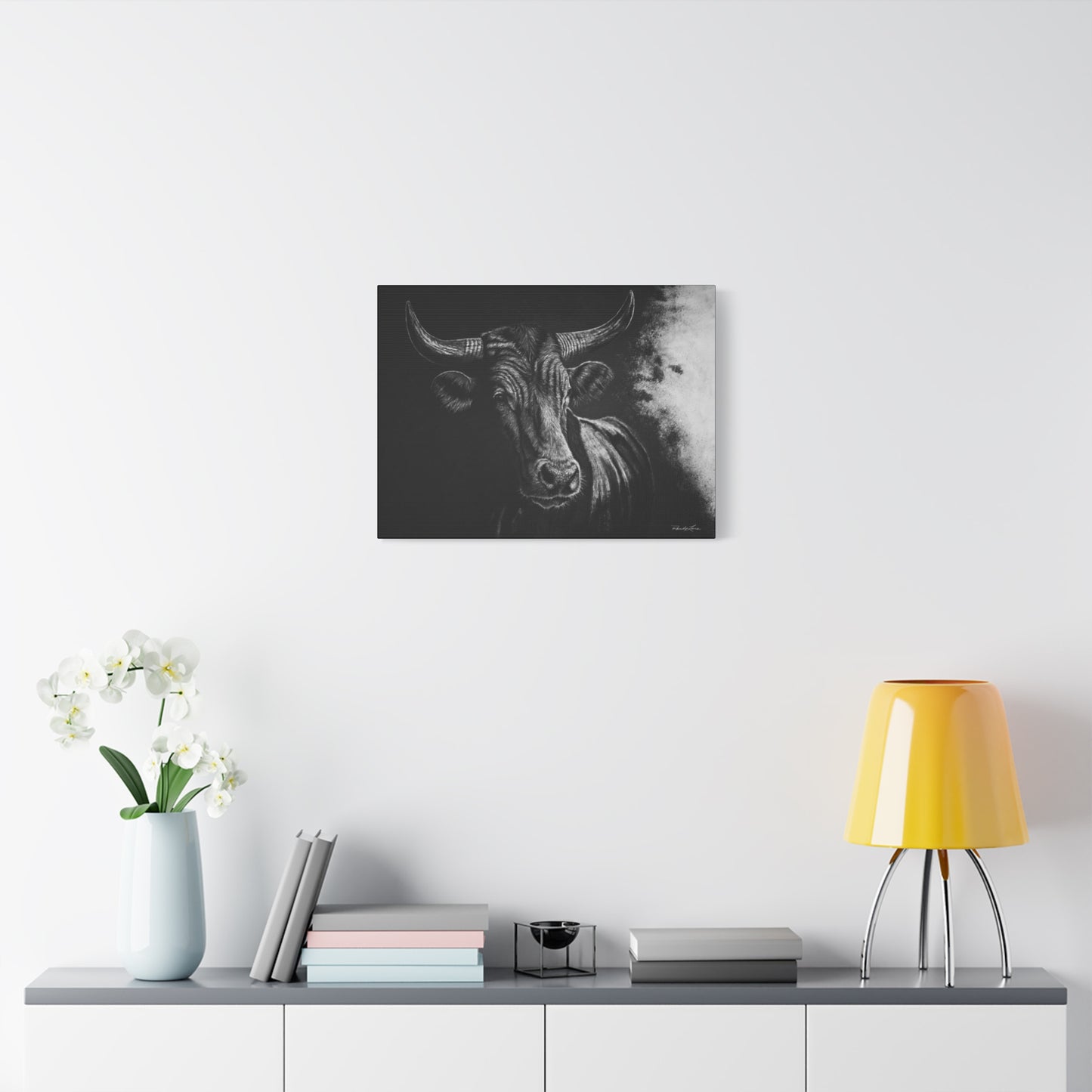 Stonebreaker. Bucking Bull Stretched Matte Canvas Wall Art