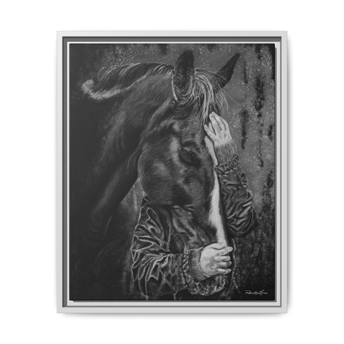 Secrets. Horse Lover's Framed Stretched Matte Canvas Print