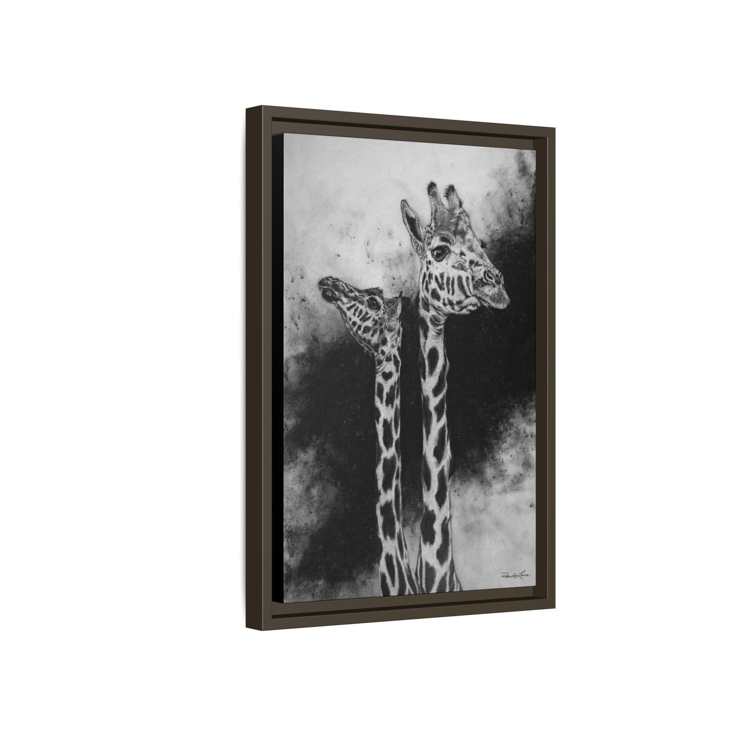 Grace in the Grasslands, Giraffe, Framed Matte Canvas Wall Decor