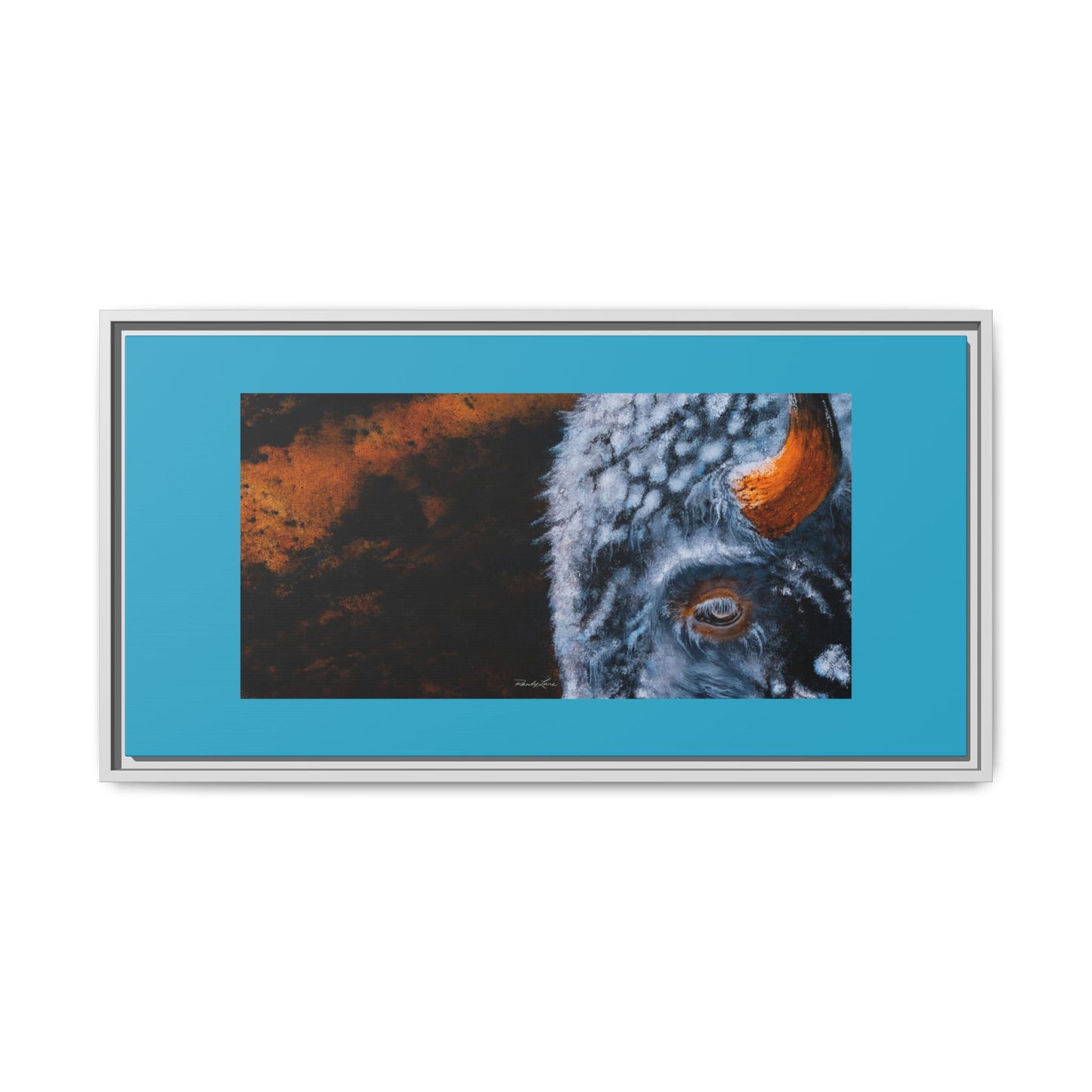Storm Bison, Framed Matte Canvas Art