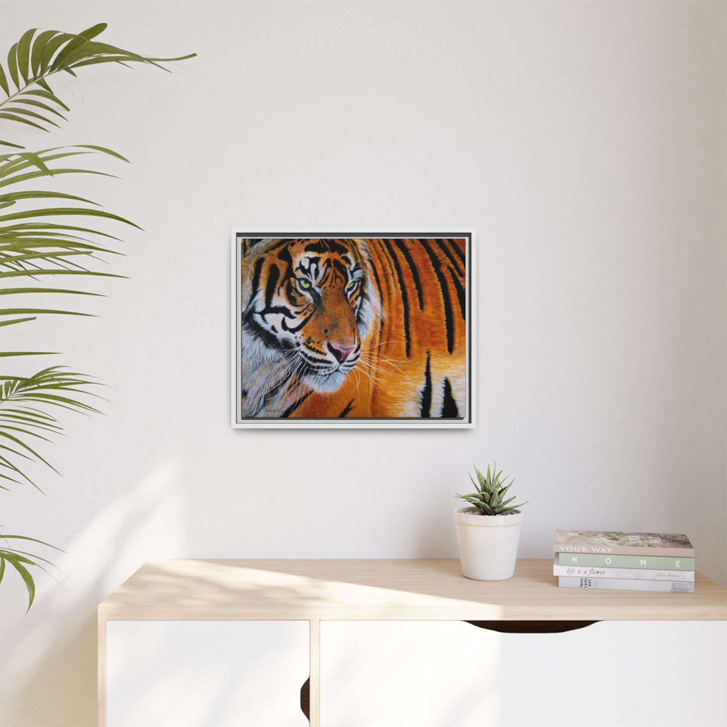 Tiger Stripe, Framed Tiger Canvas Print