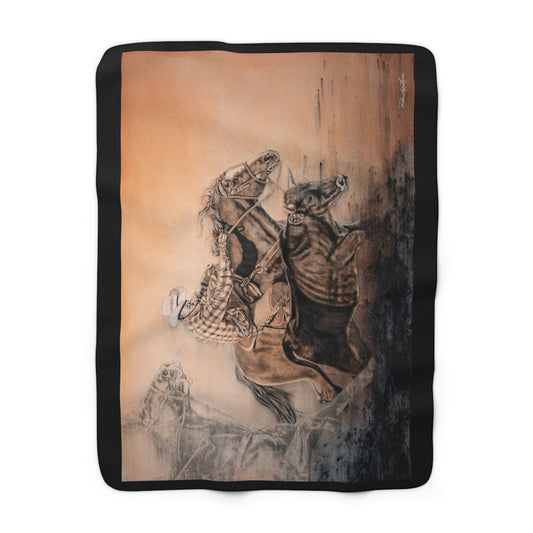 Get Some. Bulldogging Themed Sherpa Fleece Blanket