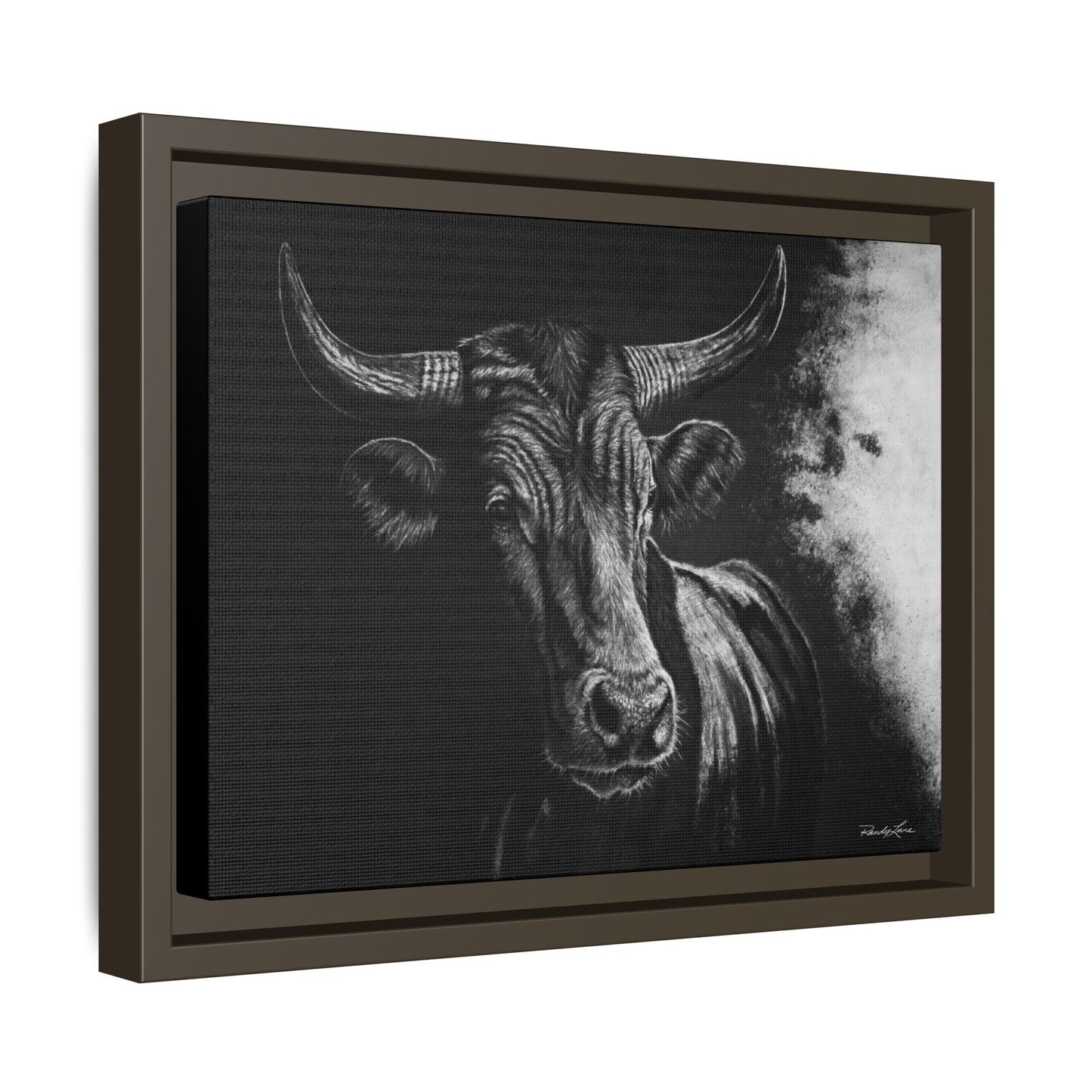 Stonebreaker. Bucking Bull Framed Stretch Matte Canvas Print