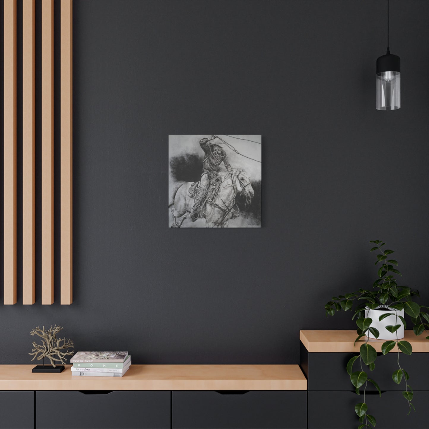 Let it Fly, Rodeo Tie-down Roper, Stretched Canvas Matte Print