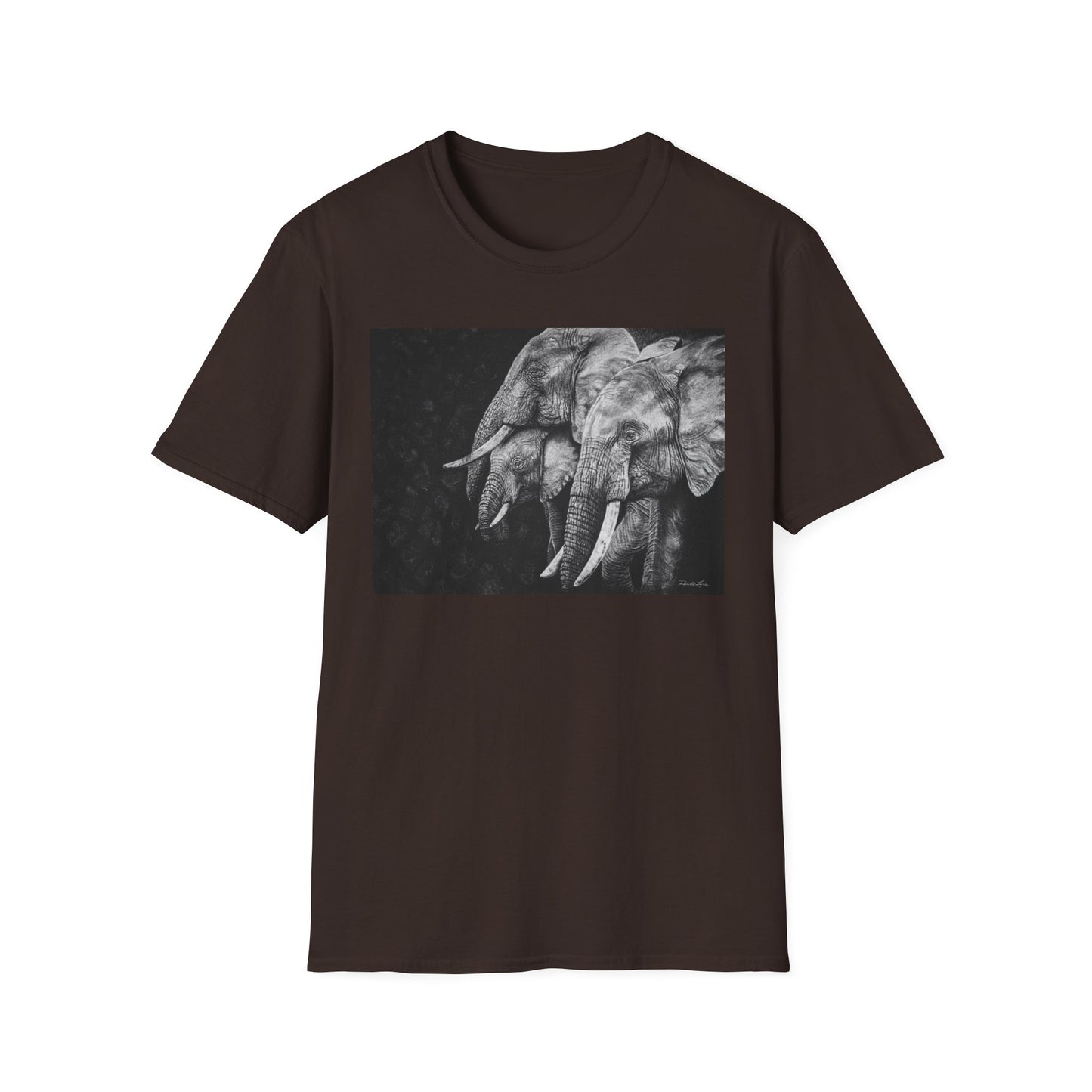 Brushland Bond. Elephant Art Unisex Softstyle T-Shirt