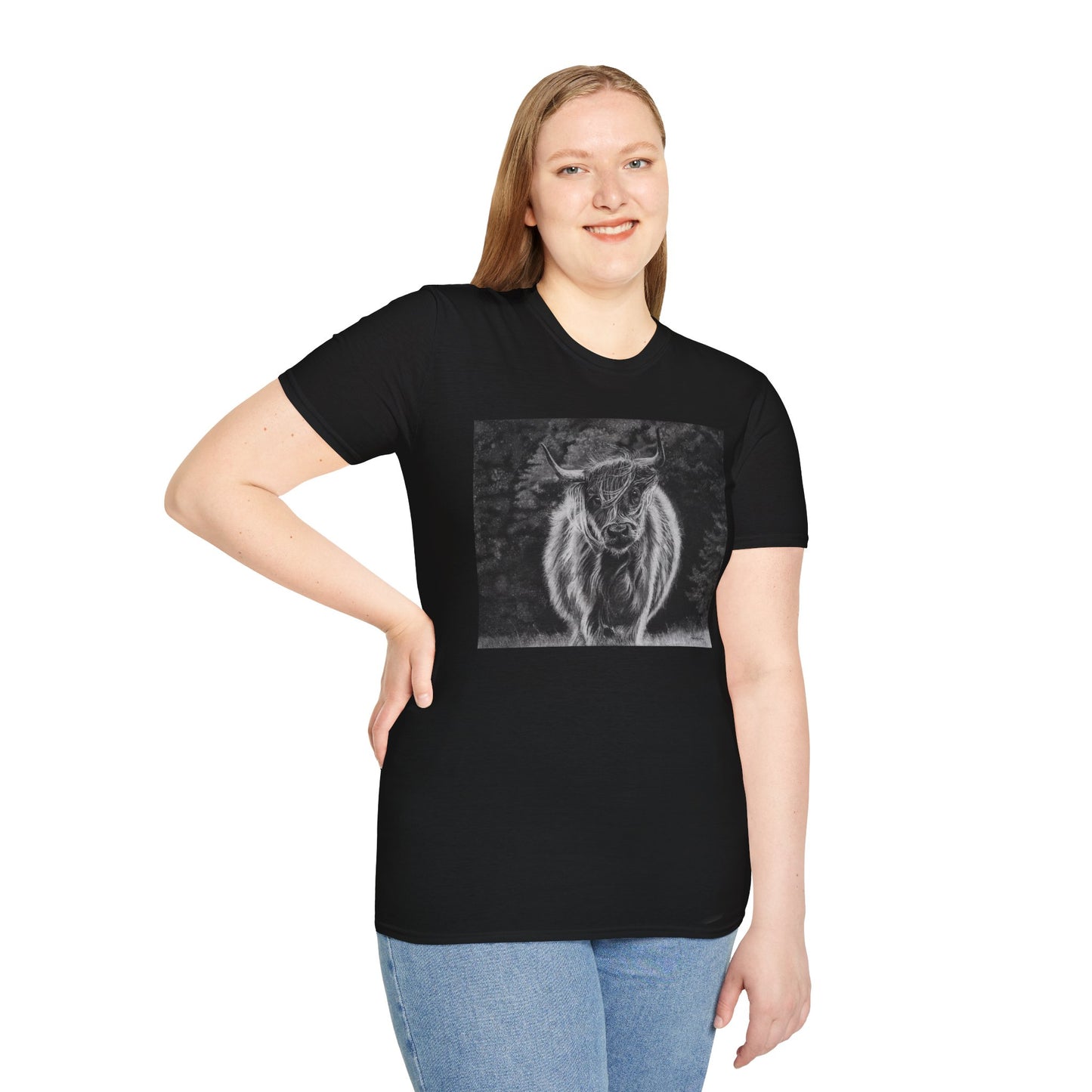 Ragamuffin. Highland Cow Unisex Softstyle T-Shirt