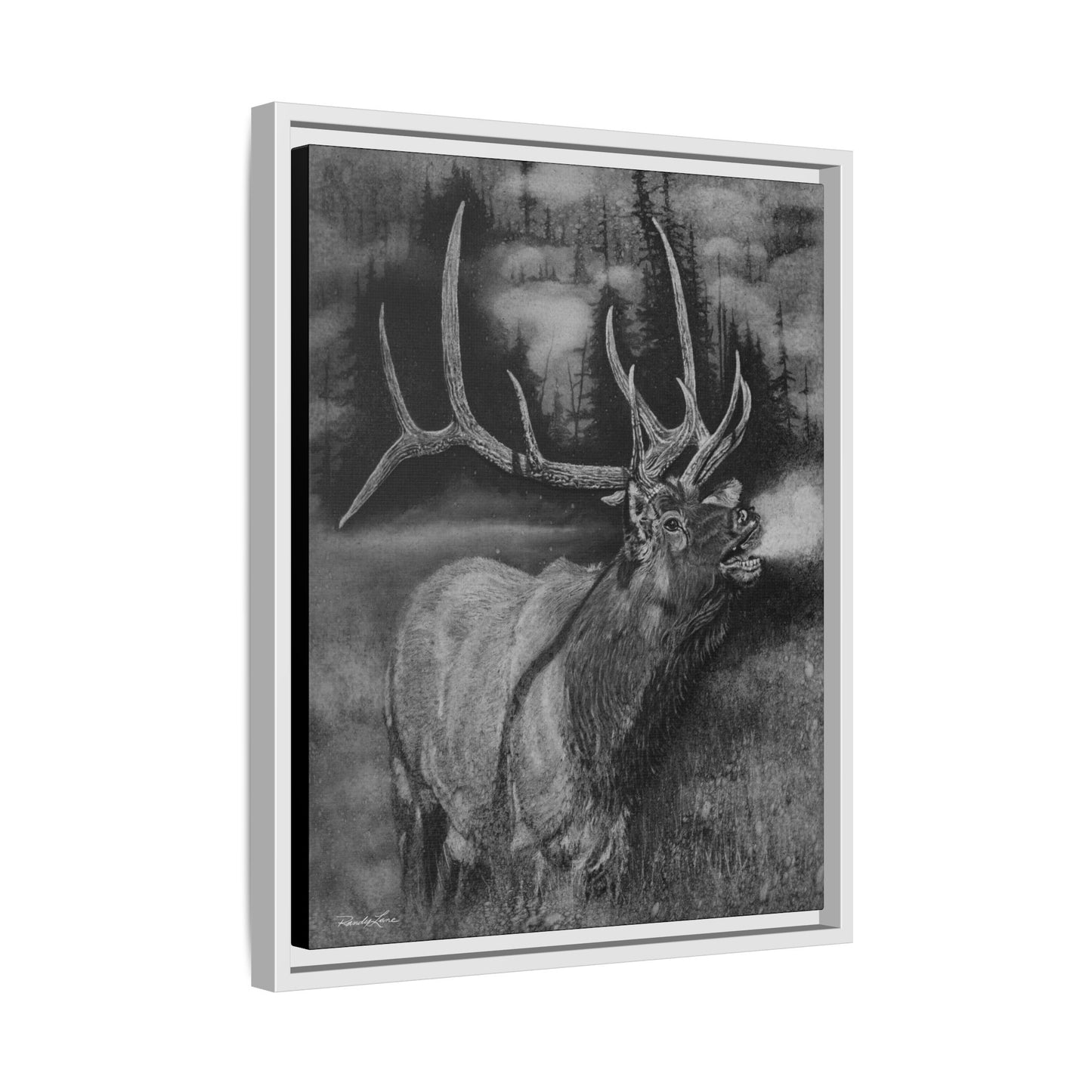Mountain Music, Framed Elk Matte Canvas Print