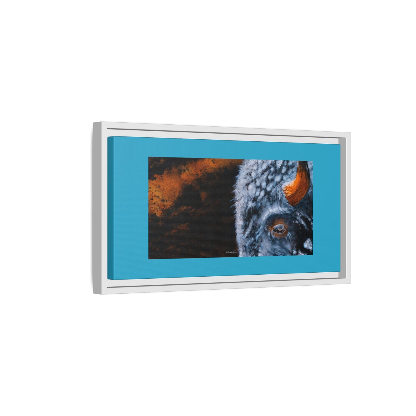Storm Bison, Framed Matte Canvas Art