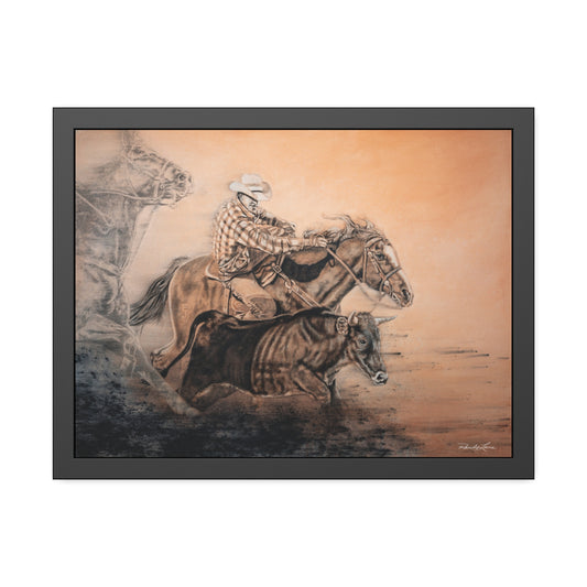 Get Some. Bulldogging Framed Fine Art Print