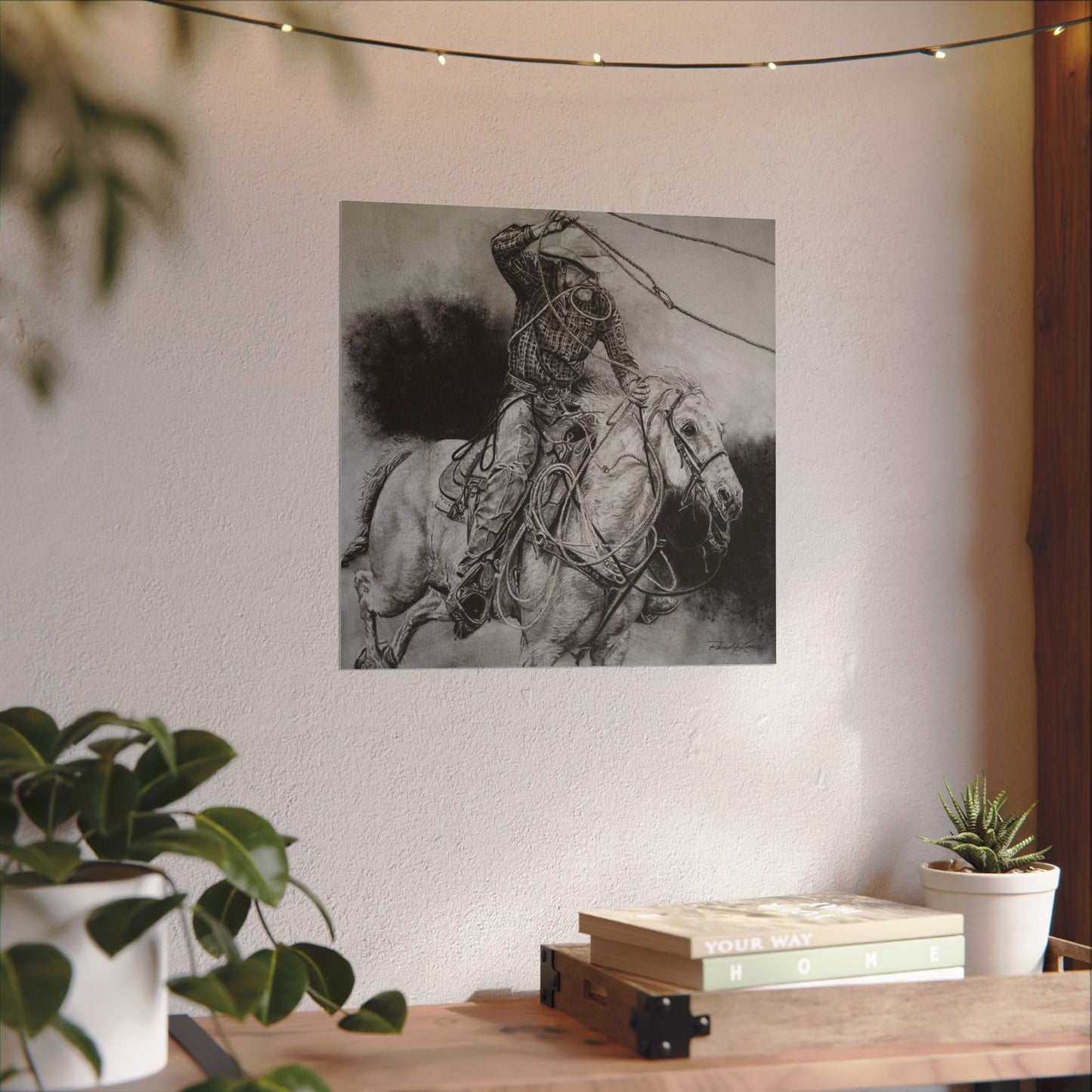 Let it Fly, Rodeo Tie-down Roper Painting, Textured Matte Print