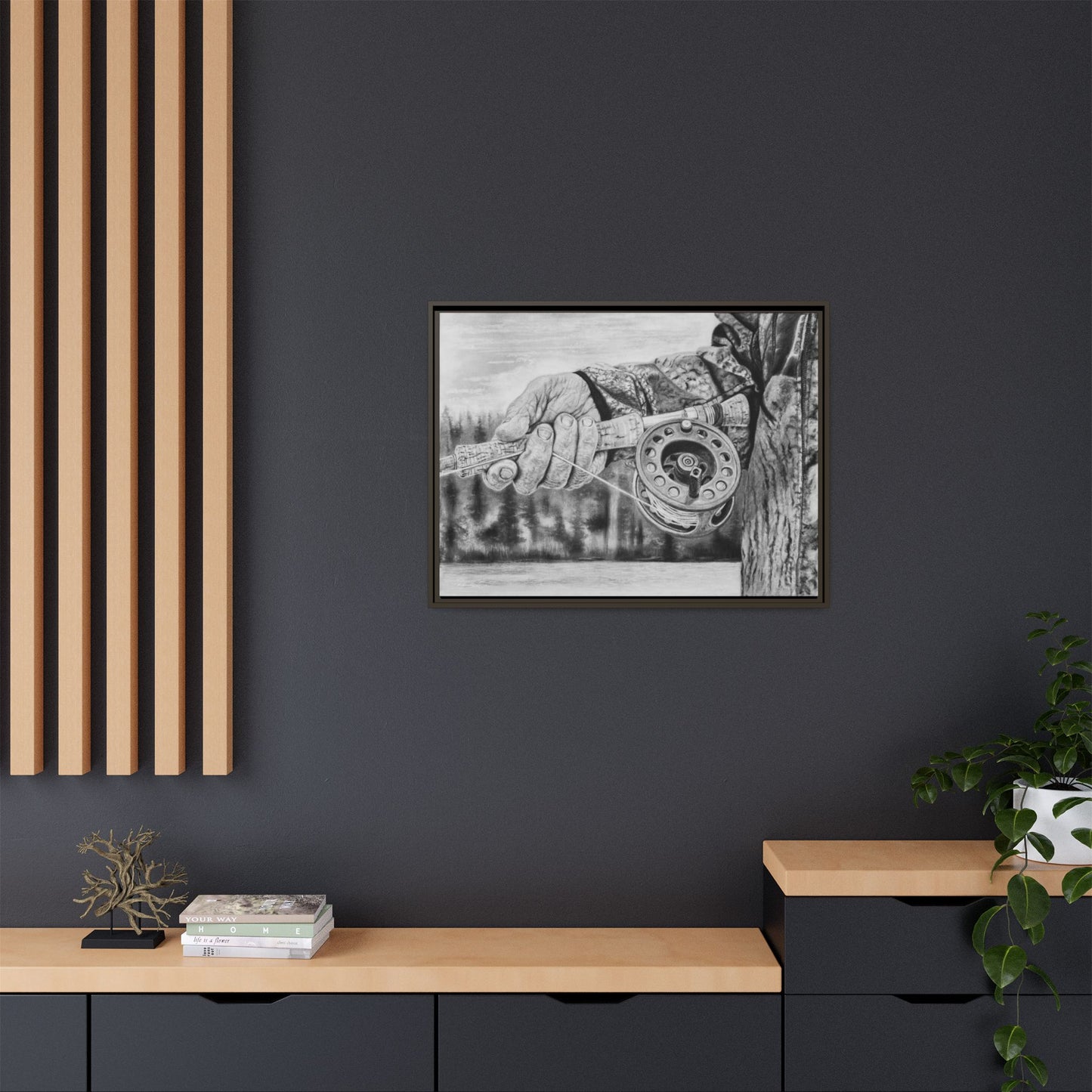Therapy, Framed Canvas Fishing Fine Art Print