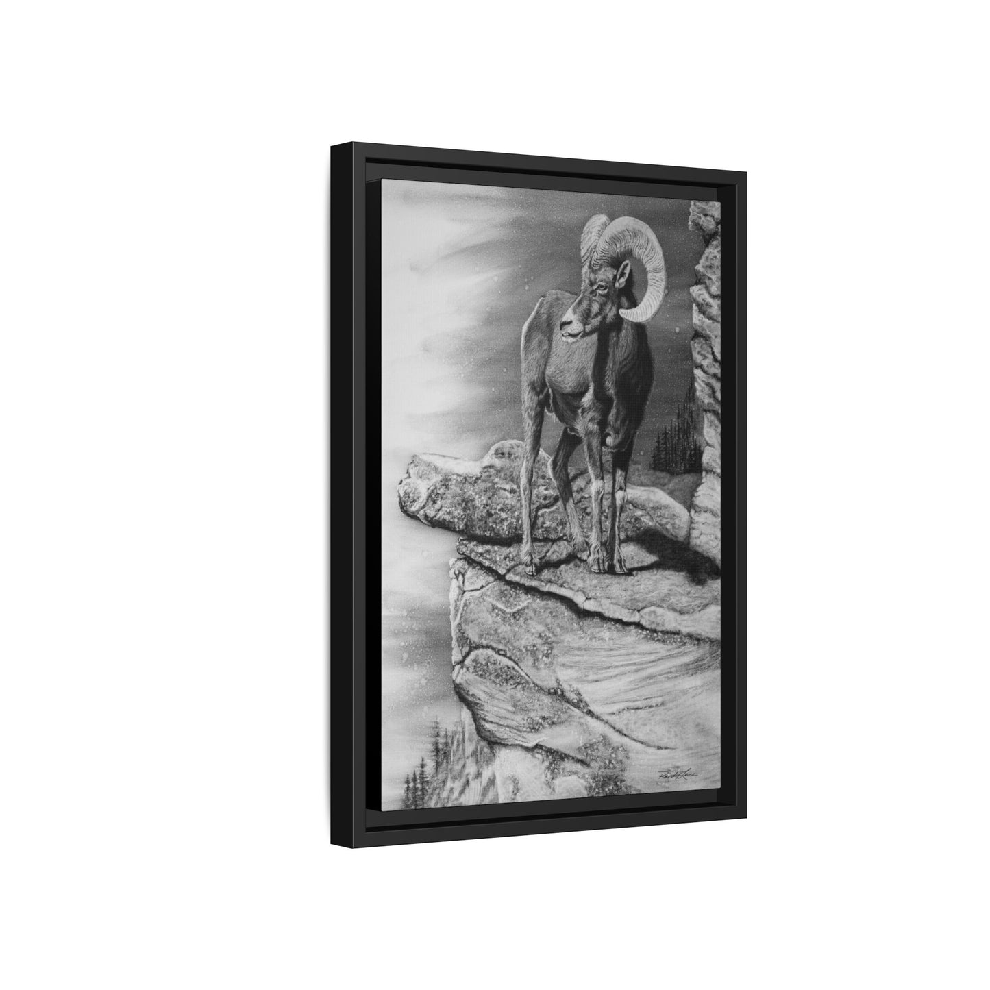 Legendary, Bighorn Sheep Framed Matte Stretched Canvas