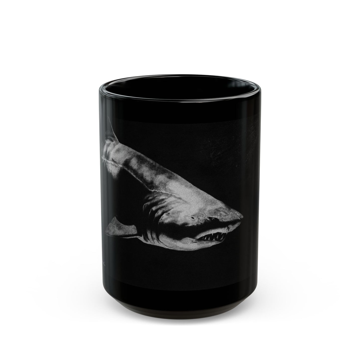Below, Shark Design Black Mug