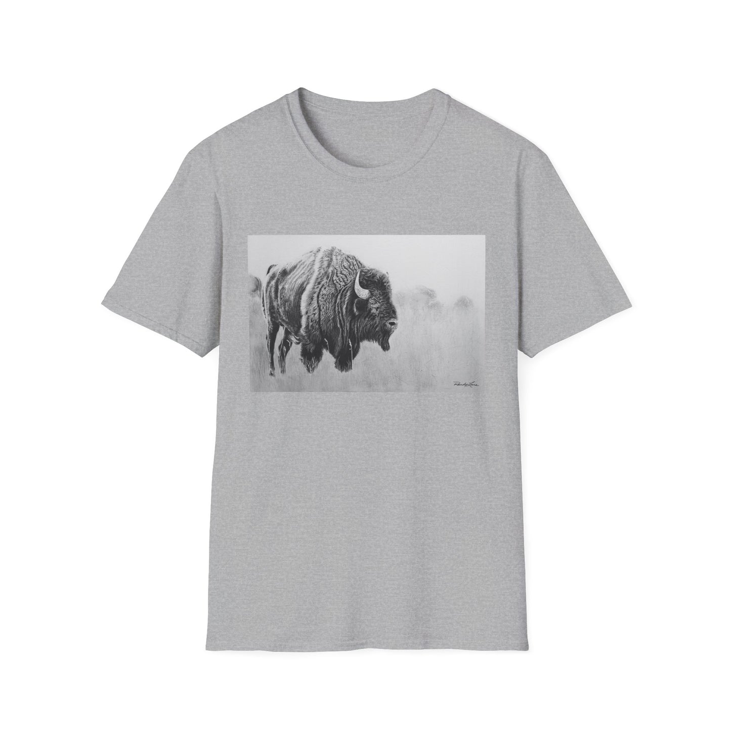 Prairie Bison, Bison Painting T-Shirt — Buffalo Wildlife Tee