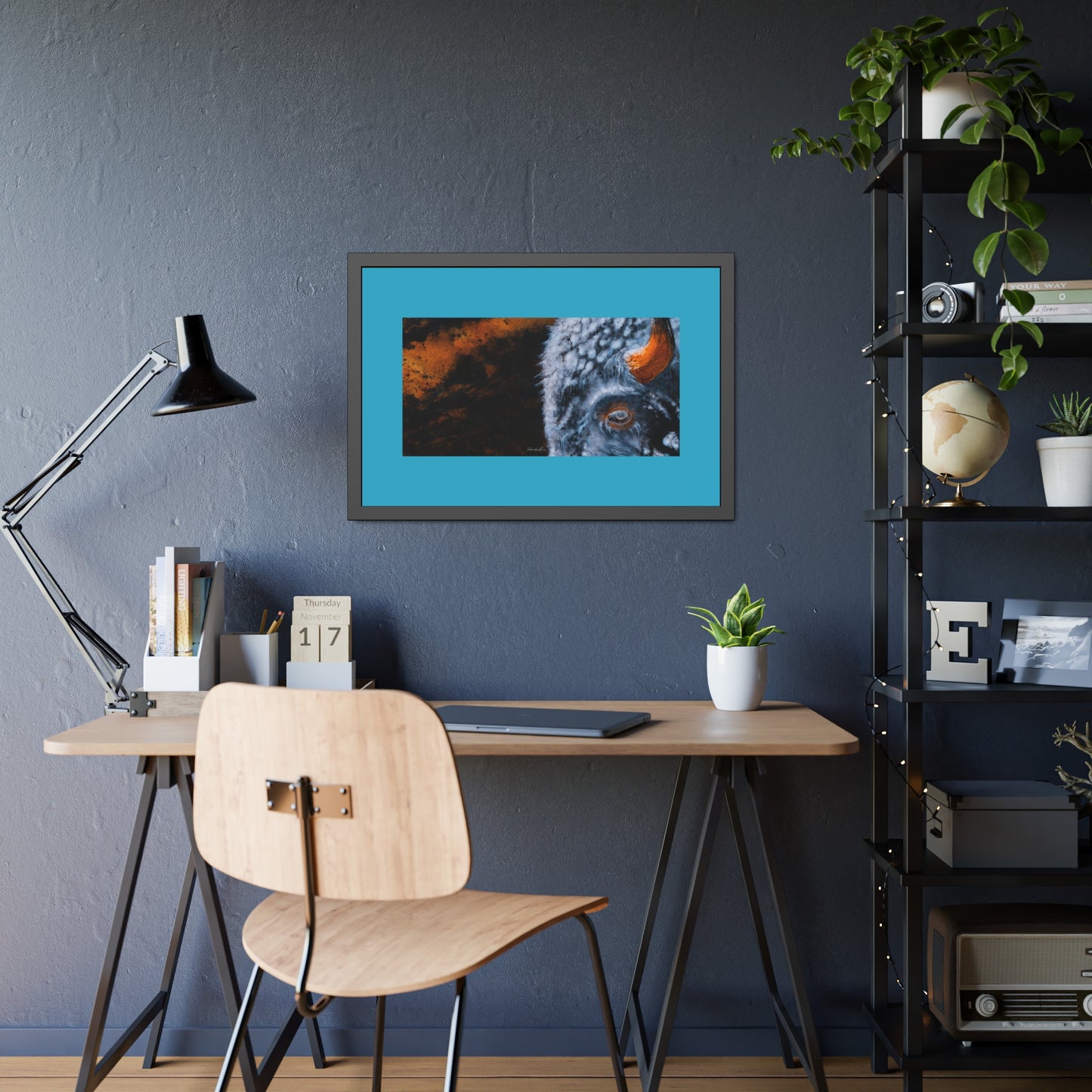 Storm Bison, Framed Fine Art Print