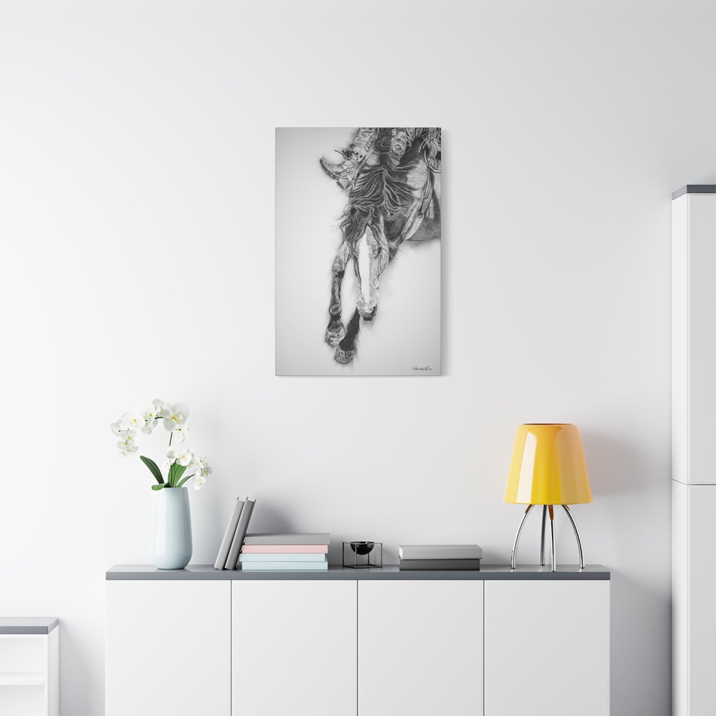 Crazy 8, Stretched Matte Canvas Rodeo Art Print