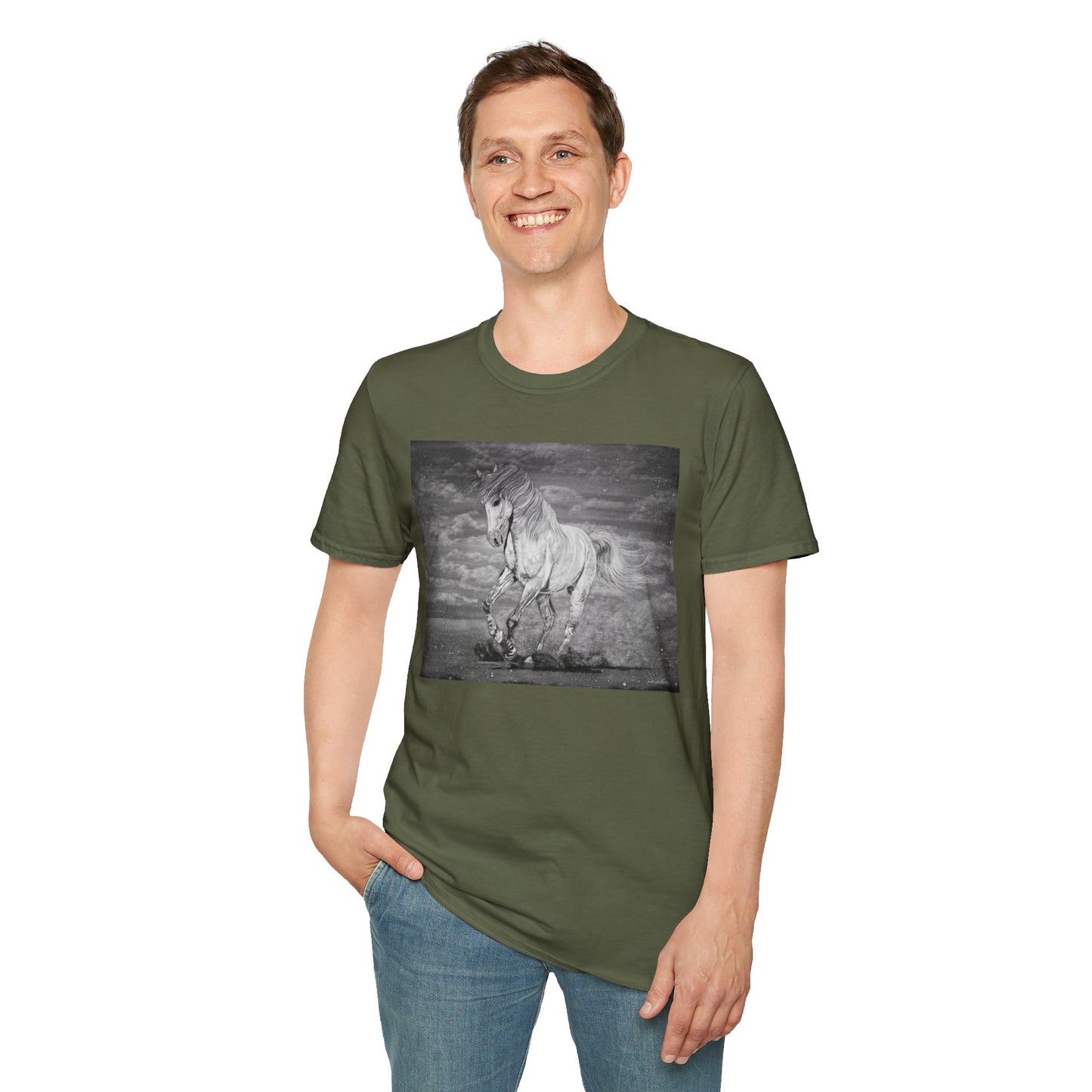Equine Elegance. Prancing Horse Graphic T-Shirt