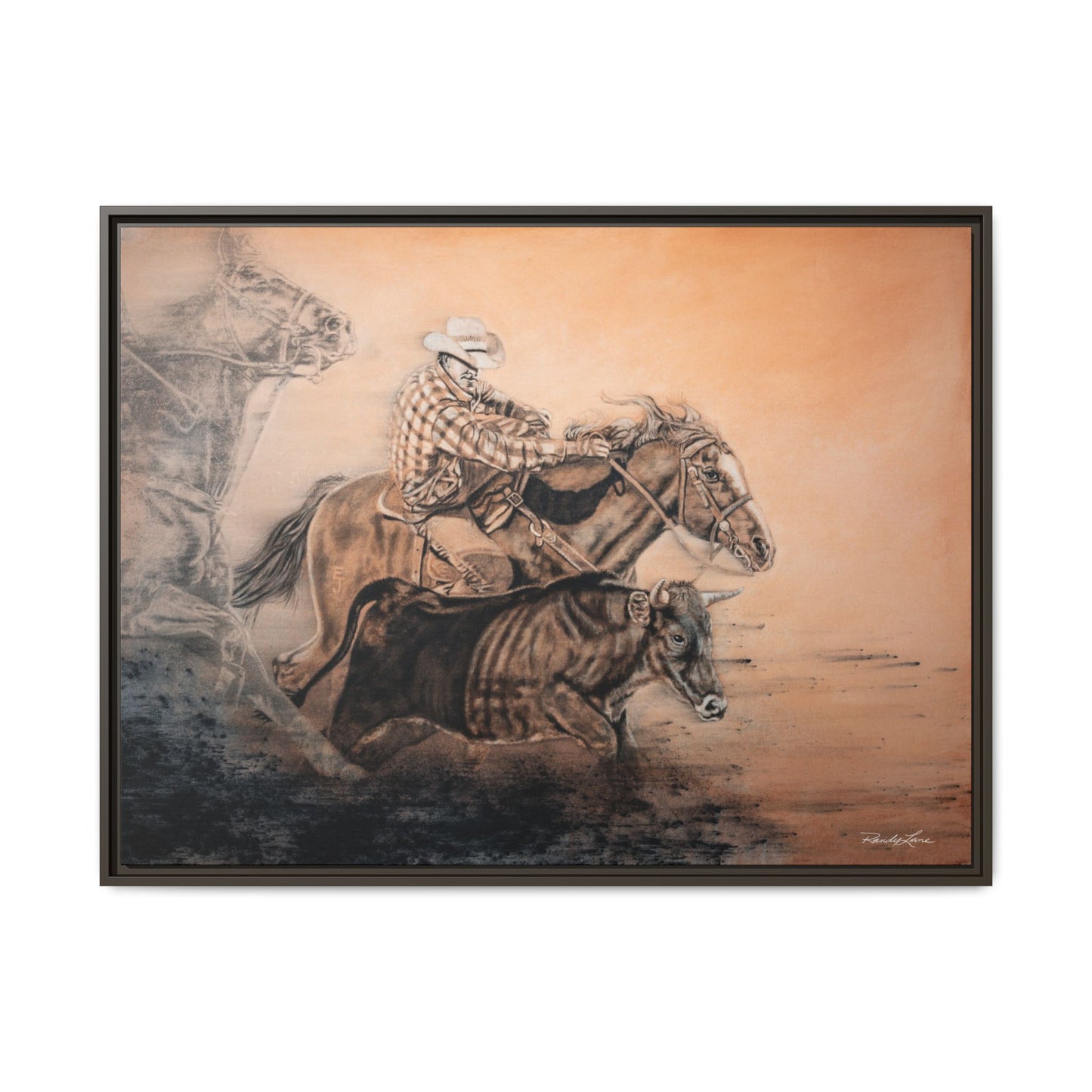 Get Some. Bulldogging Framed Stretched Matte Canvas Print