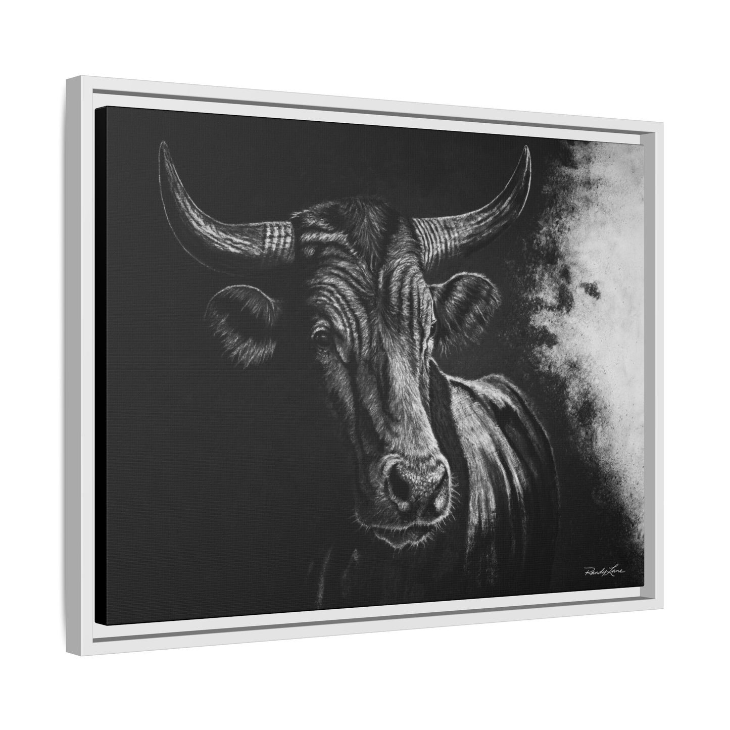 Stonebreaker. Bucking Bull Framed Stretch Matte Canvas Print