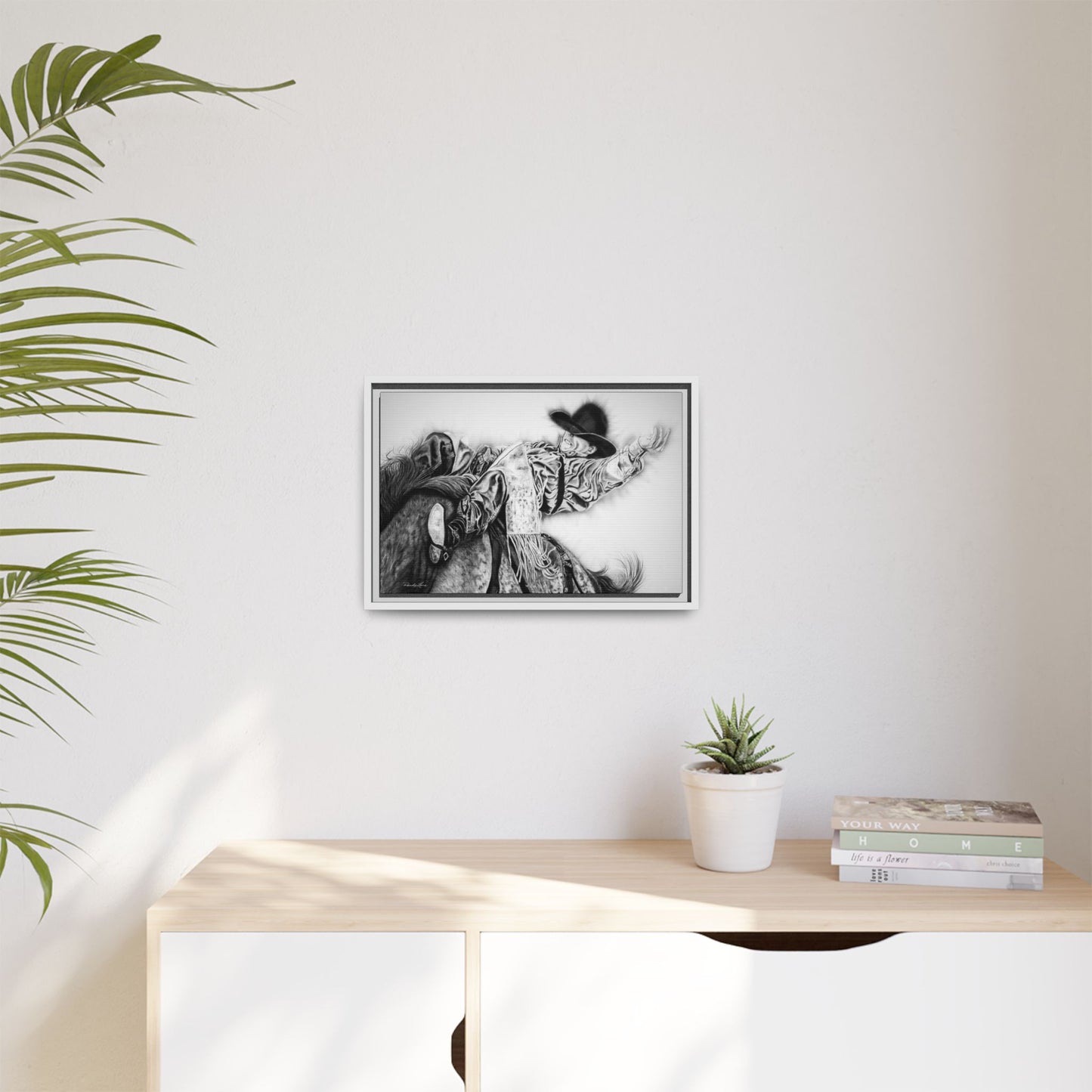 Go Time. Stretched Matte Canvas Framed Rodeo Art Print