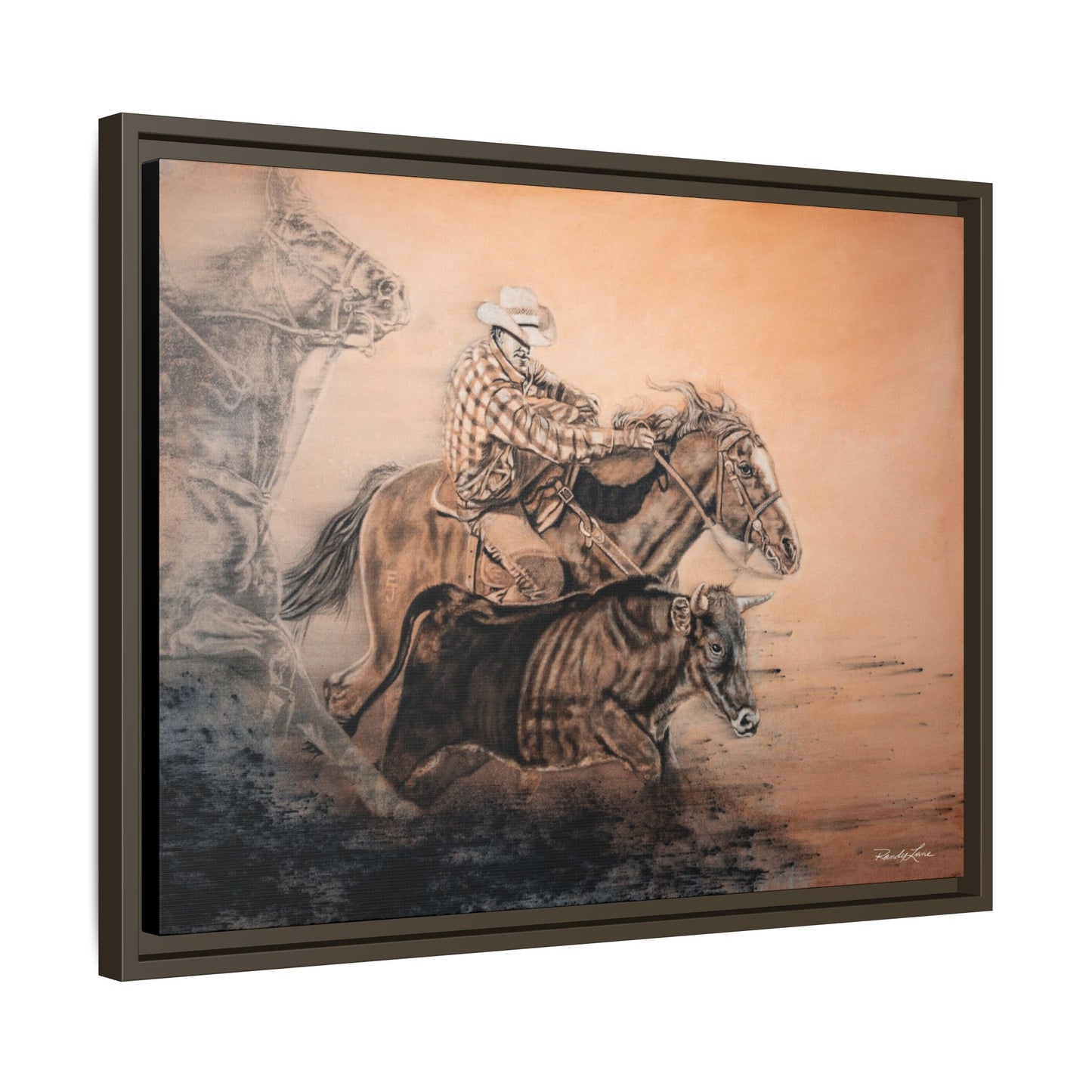 Get Some. Bulldogging Framed Stretched Matte Canvas Print