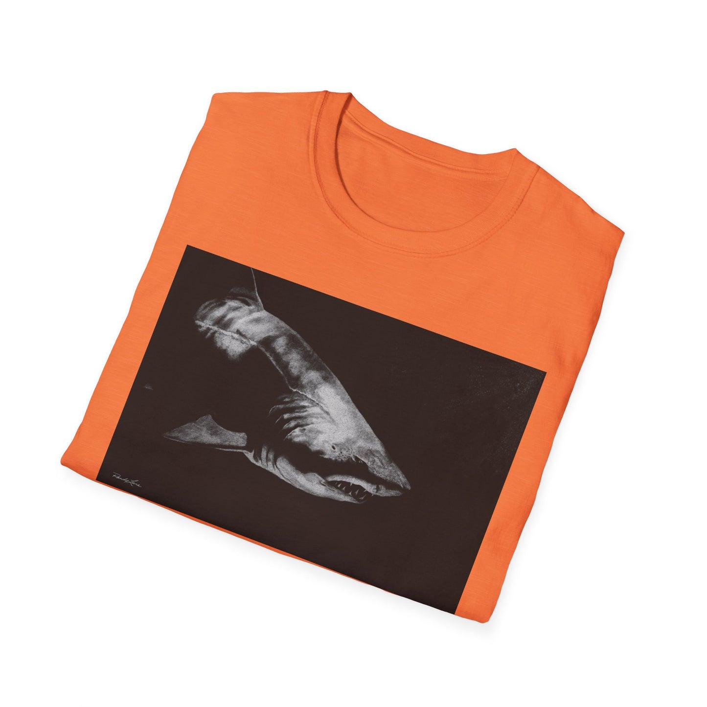 Below, Shark theme Unisex Soft T-Shirt