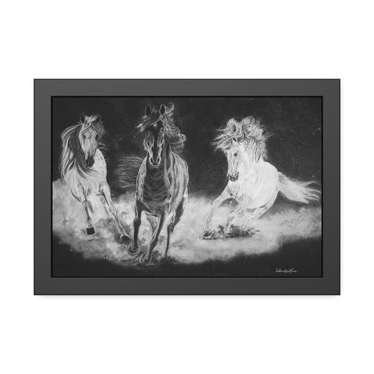 Midnight Run. Framed Fine Art Horse Print