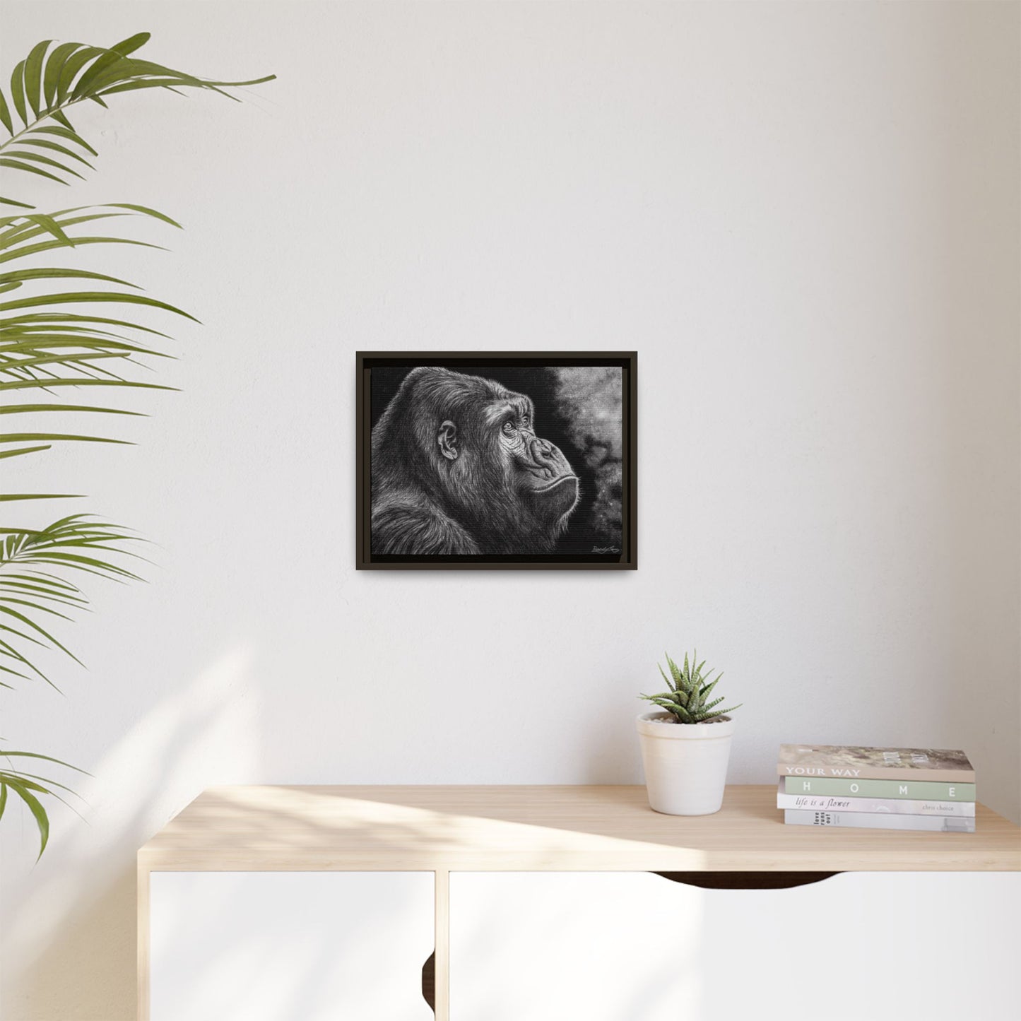 Gorilla, Framed Art Canvas Wall Decor