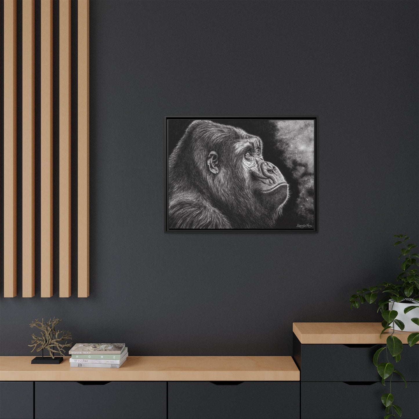 Gorilla, Framed Art Canvas Wall Decor
