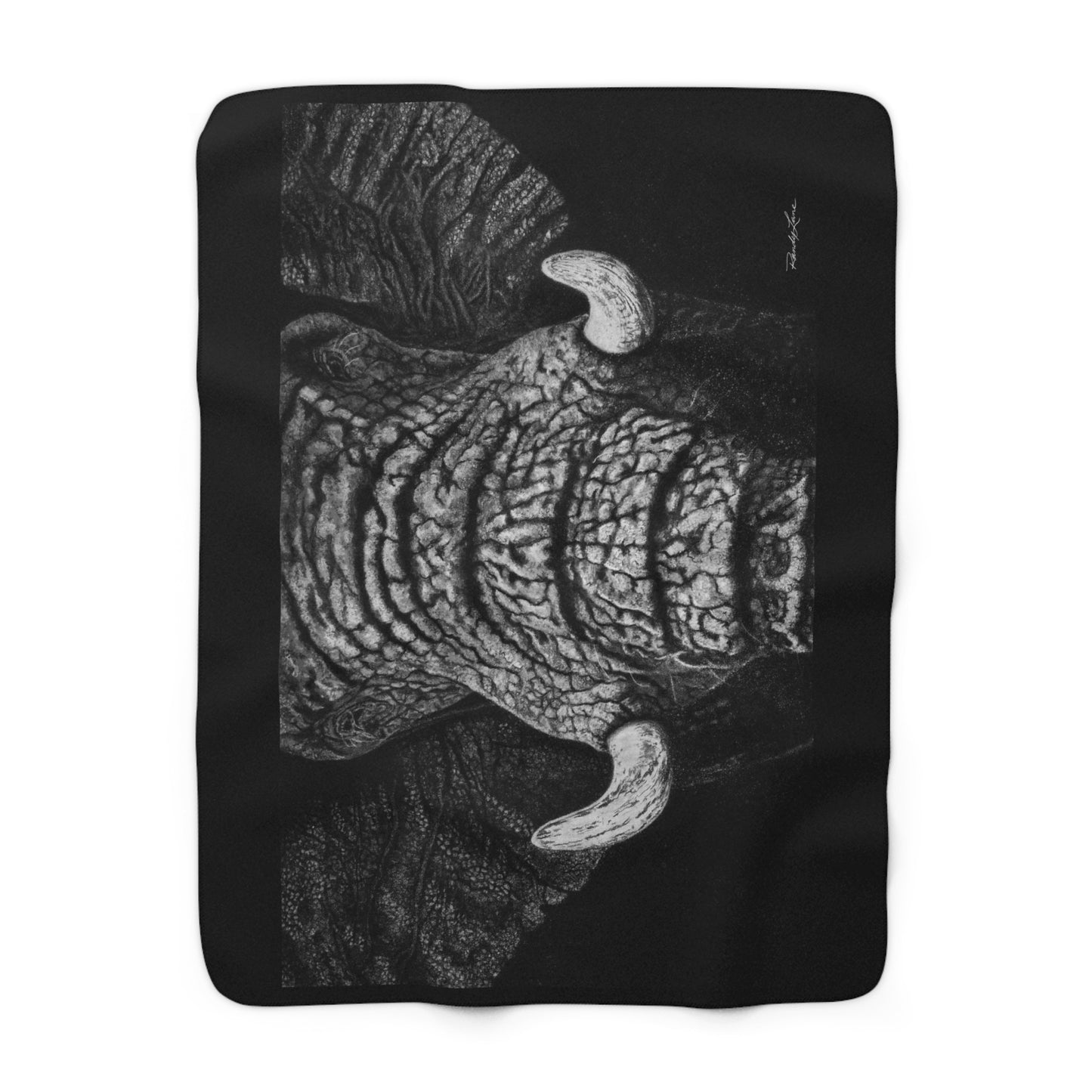Ebony and Ivory, Cozy Elephant Theme Sherpa Fleece Blanket