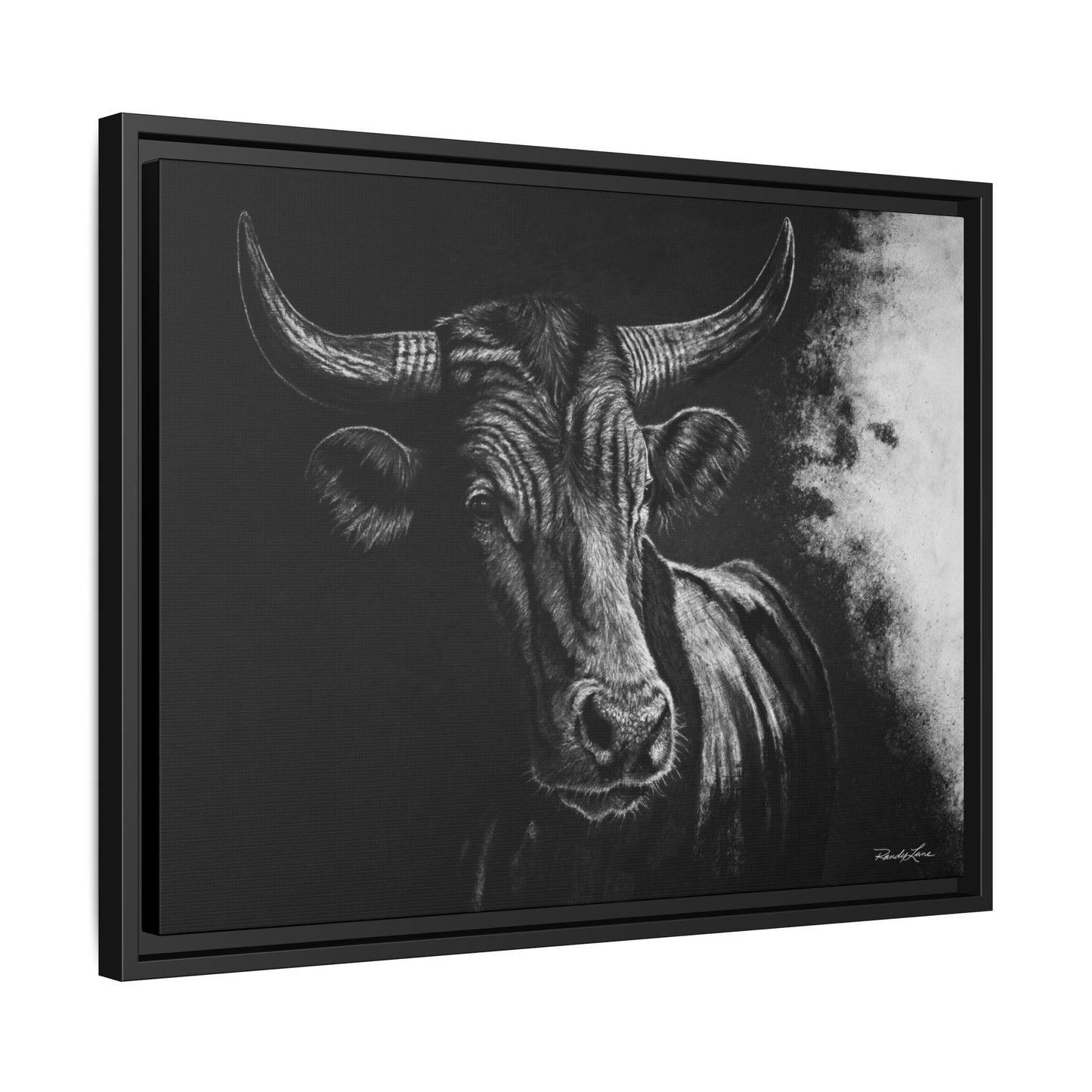 Stonebreaker. Bucking Bull Framed Stretch Matte Canvas Print