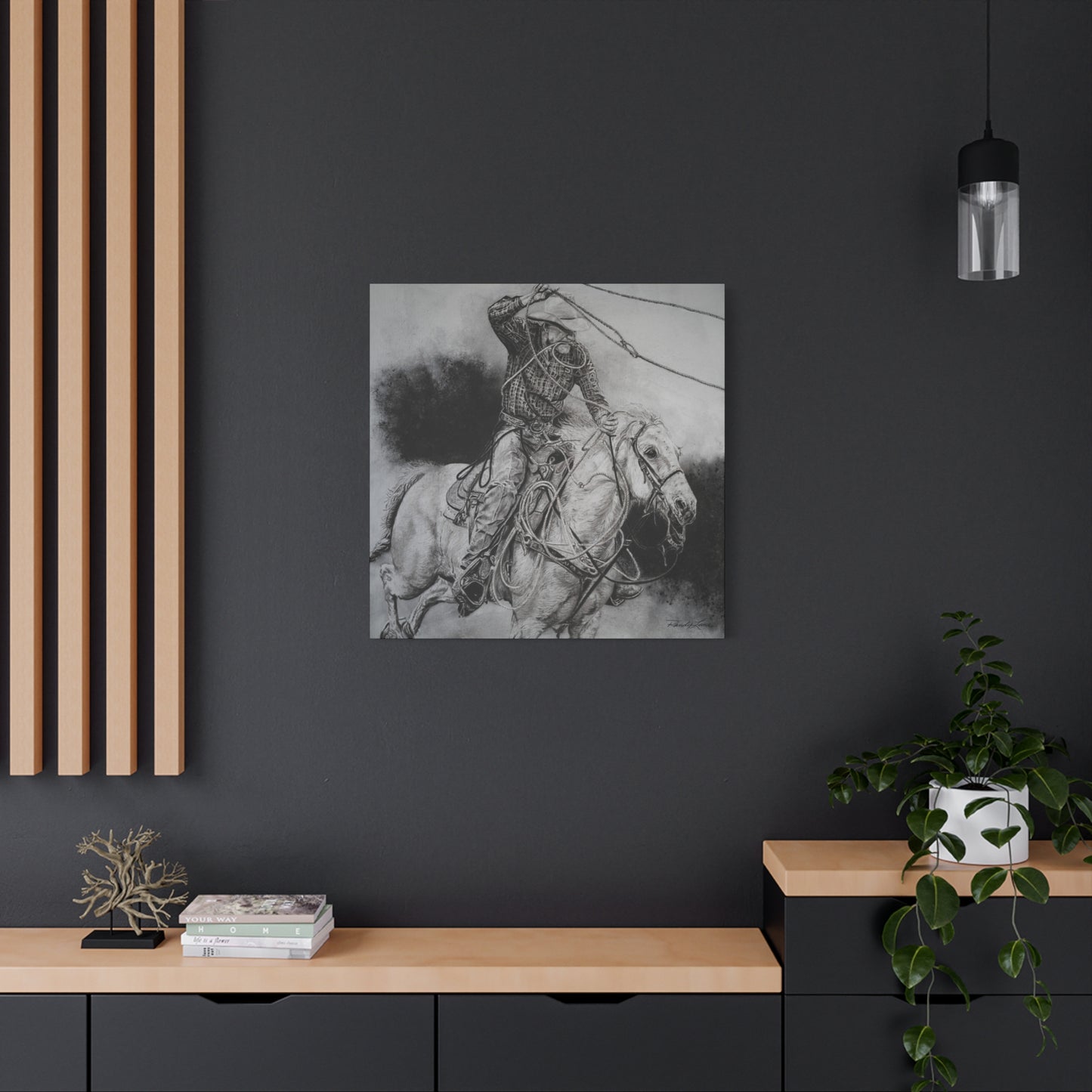 Let it Fly, Rodeo Tie-down Roper, Stretched Canvas Matte Print