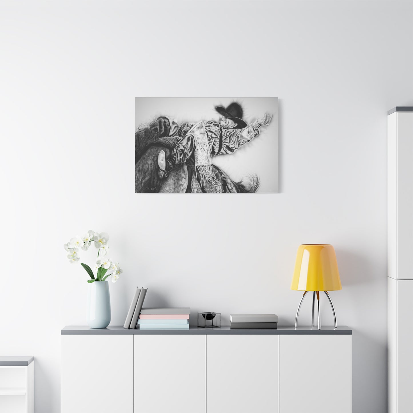 Go Time. Stretched Matte Canvas Rodeo Art