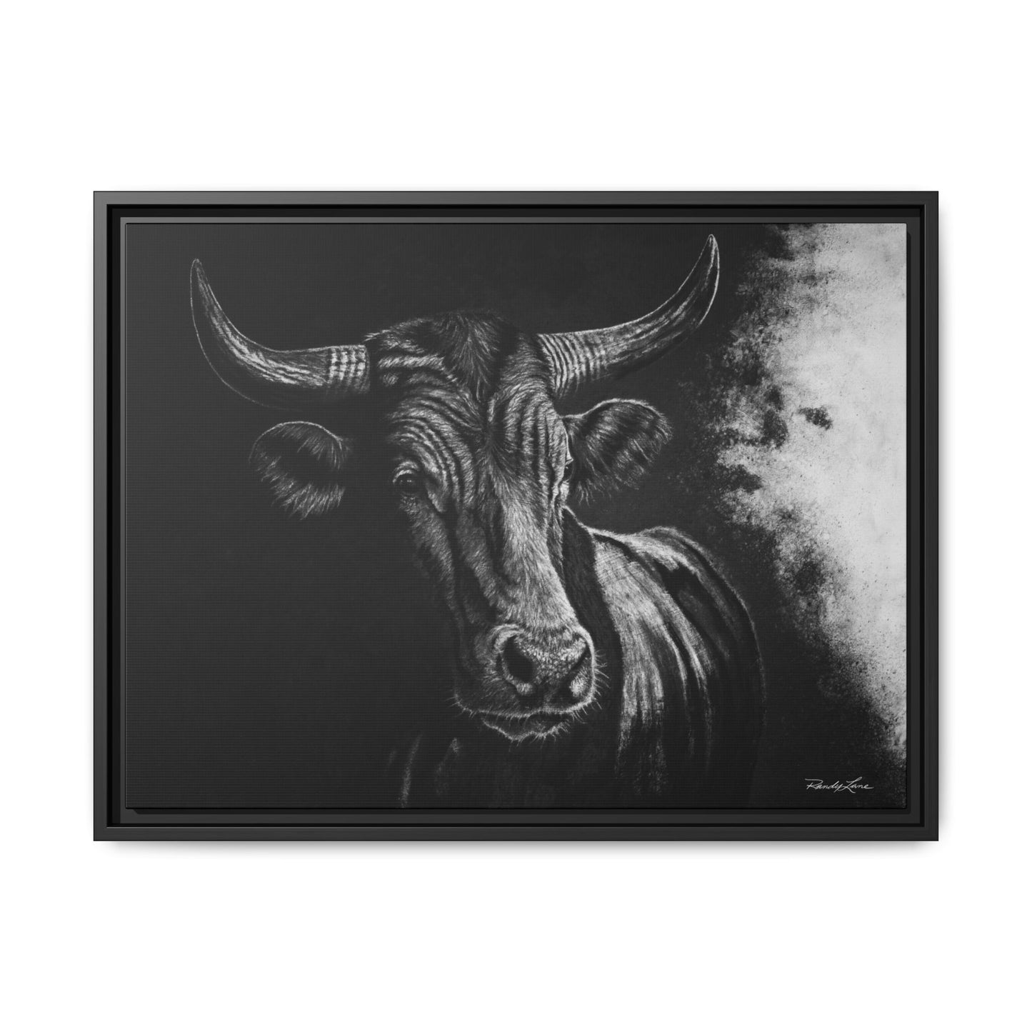 Stonebreaker. Bucking Bull Framed Stretch Matte Canvas Print