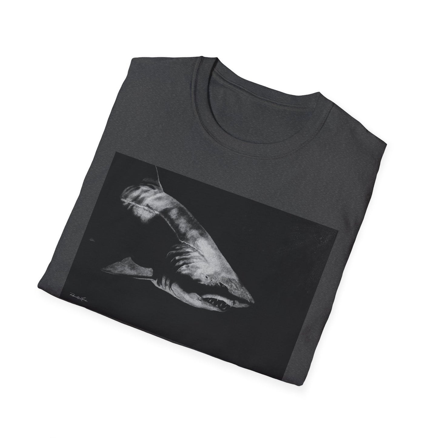 Below, Shark theme Unisex Soft T-Shirt