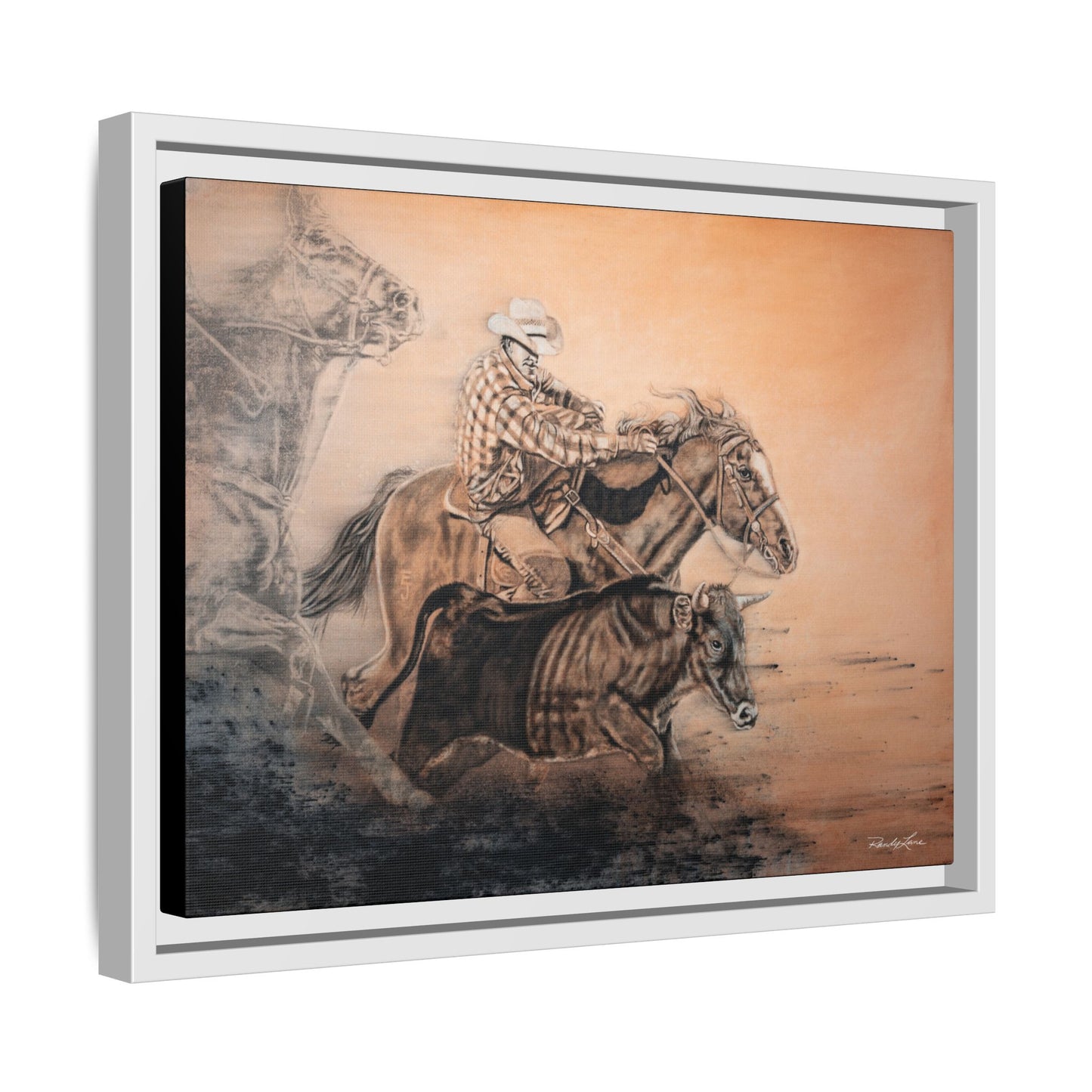Get Some. Bulldogging Framed Stretched Matte Canvas Print