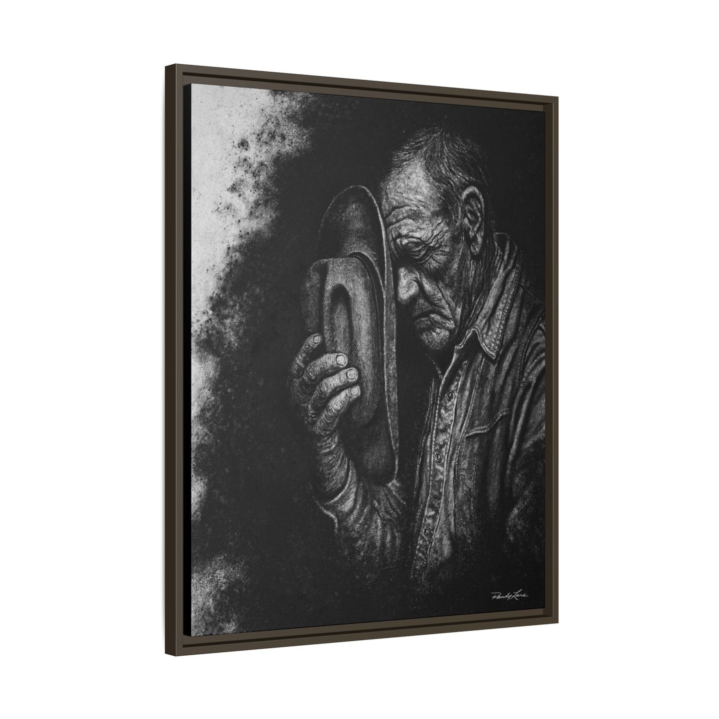 Cowboys Prayer.  Framed Stretched Matte Canvas Art Print