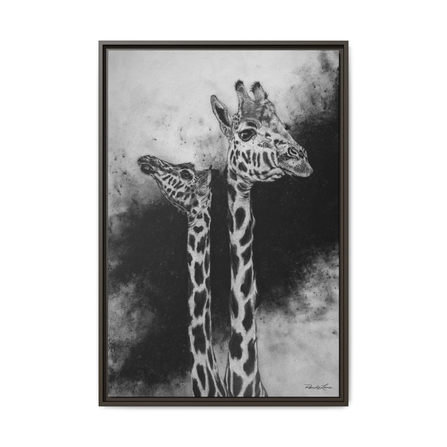 Grace in the Grasslands, Giraffe, Framed Matte Canvas Wall Decor