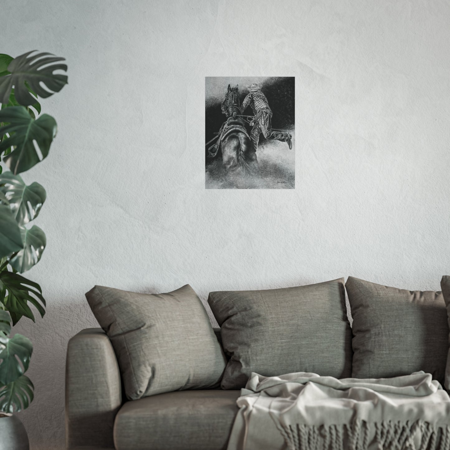 The Dismount. Steer Roper Fine Art Print