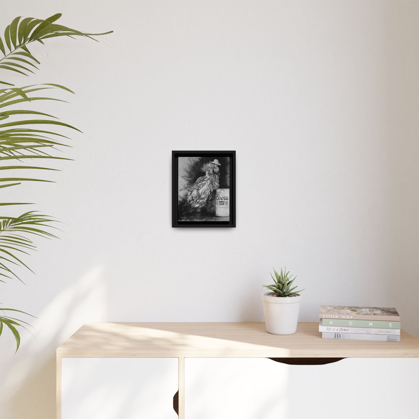 Sophie's Run. Rodeo Barrel Racer Framed Stretched Canvas Art