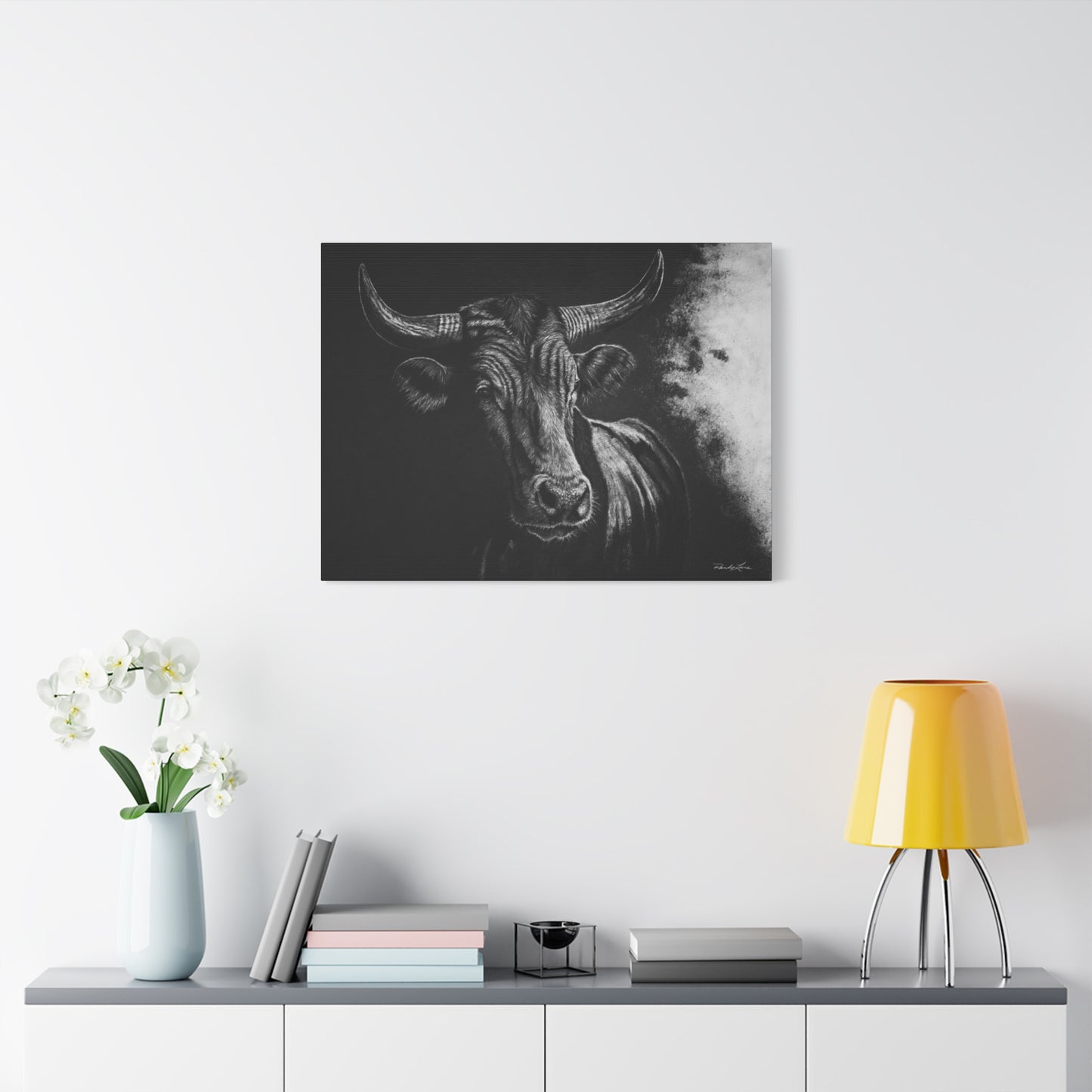Stonebreaker. Bucking Bull Stretched Matte Canvas Wall Art