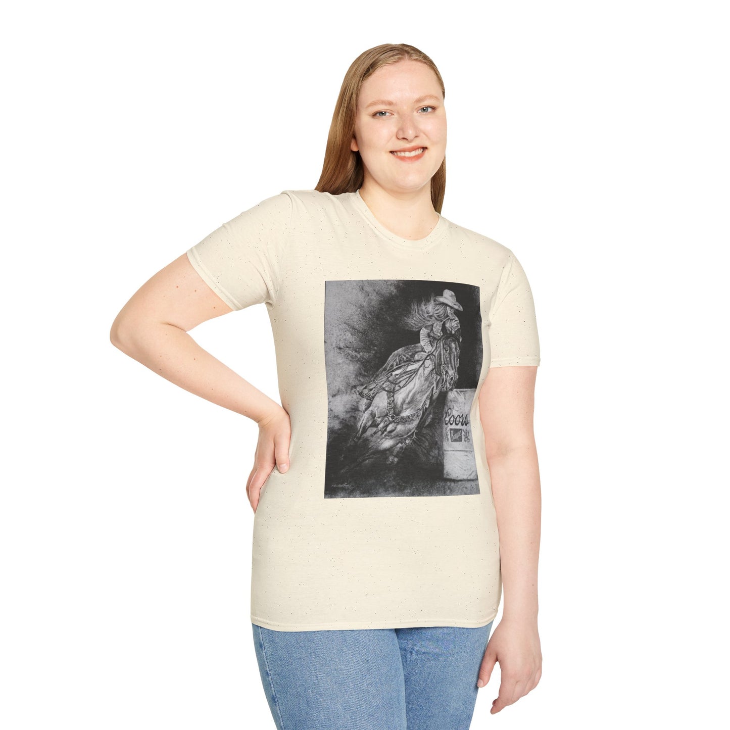 Sophie's Run. Rodeo Barrel Racer Unisex Softstyle T-Shirt